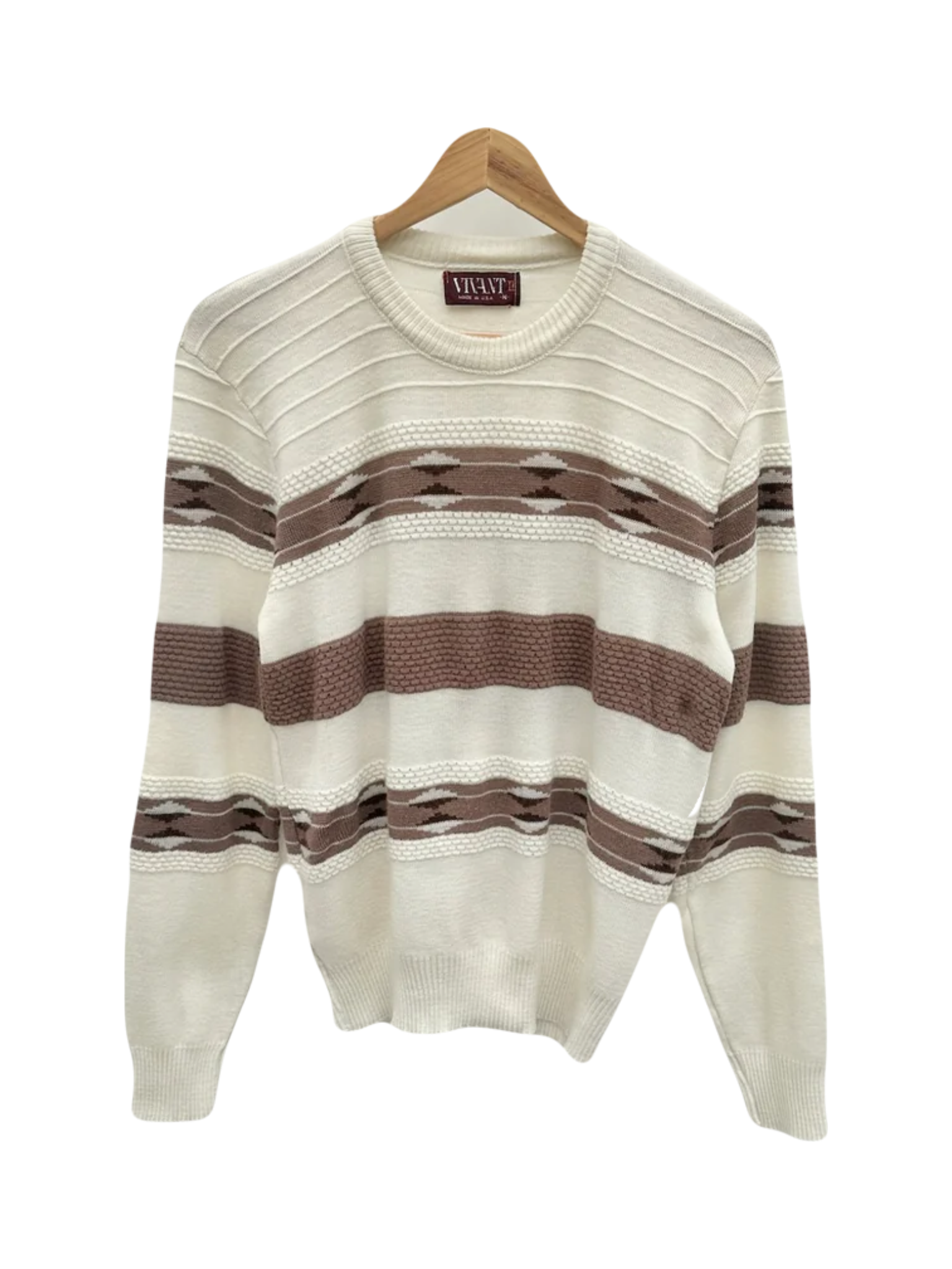 Vintage 90s Retro Ribbed Patterned Knit (M)