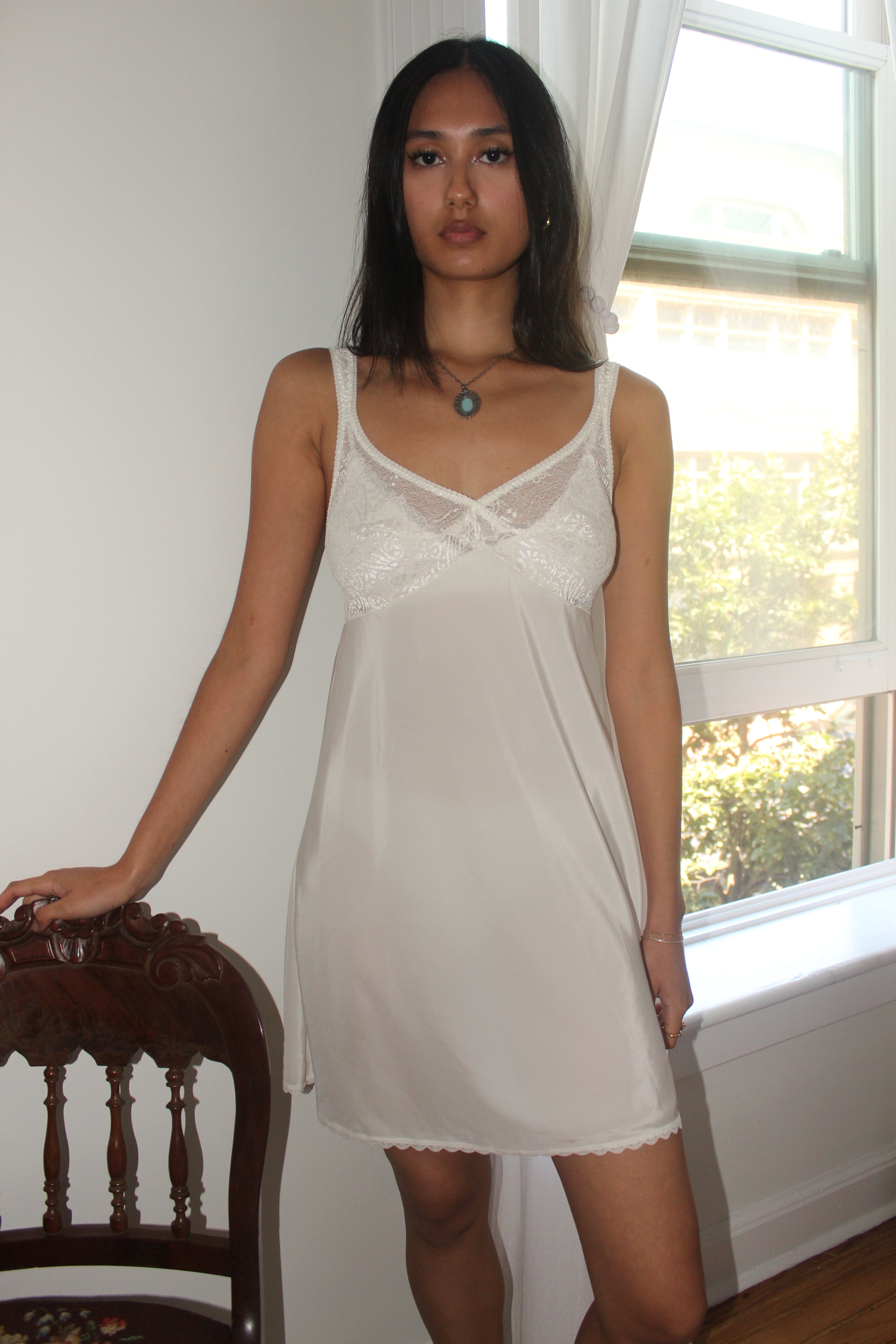 Vintage 90s Sheer Babydoll Mini Slip (S)