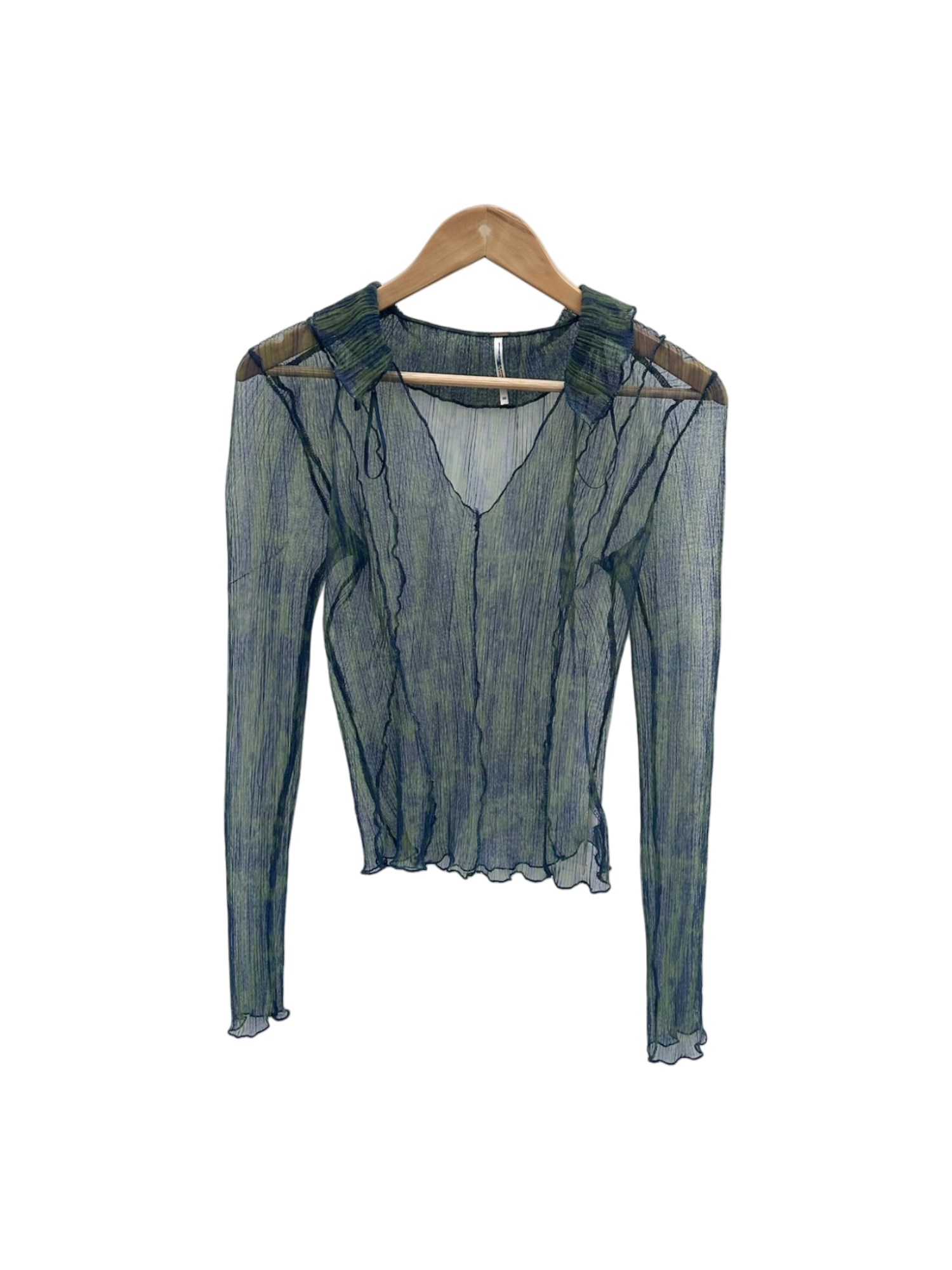 Retro Sheer Free People Collared Blouse (XS)