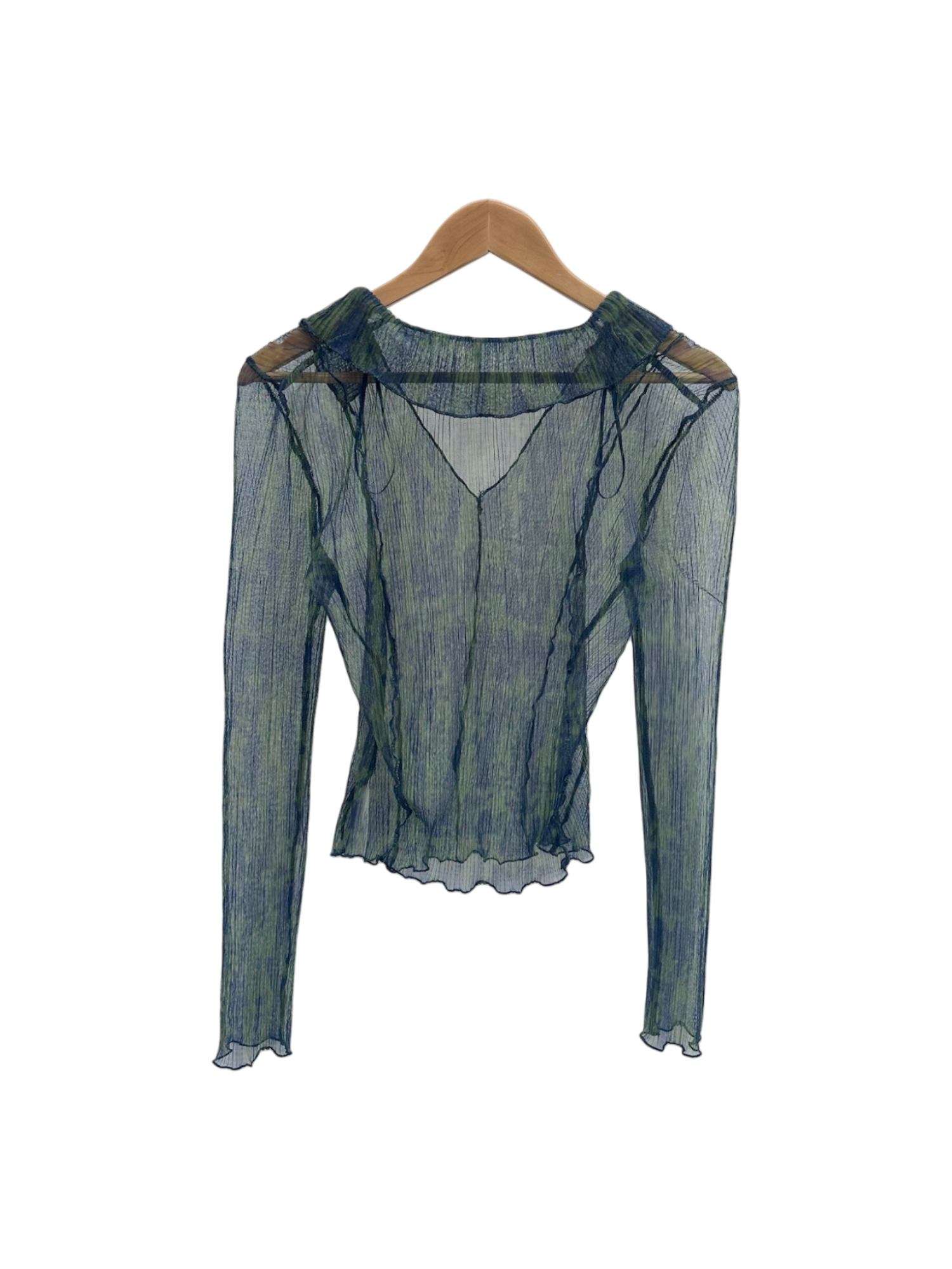 Retro Sheer Free People Collared Blouse (XS)