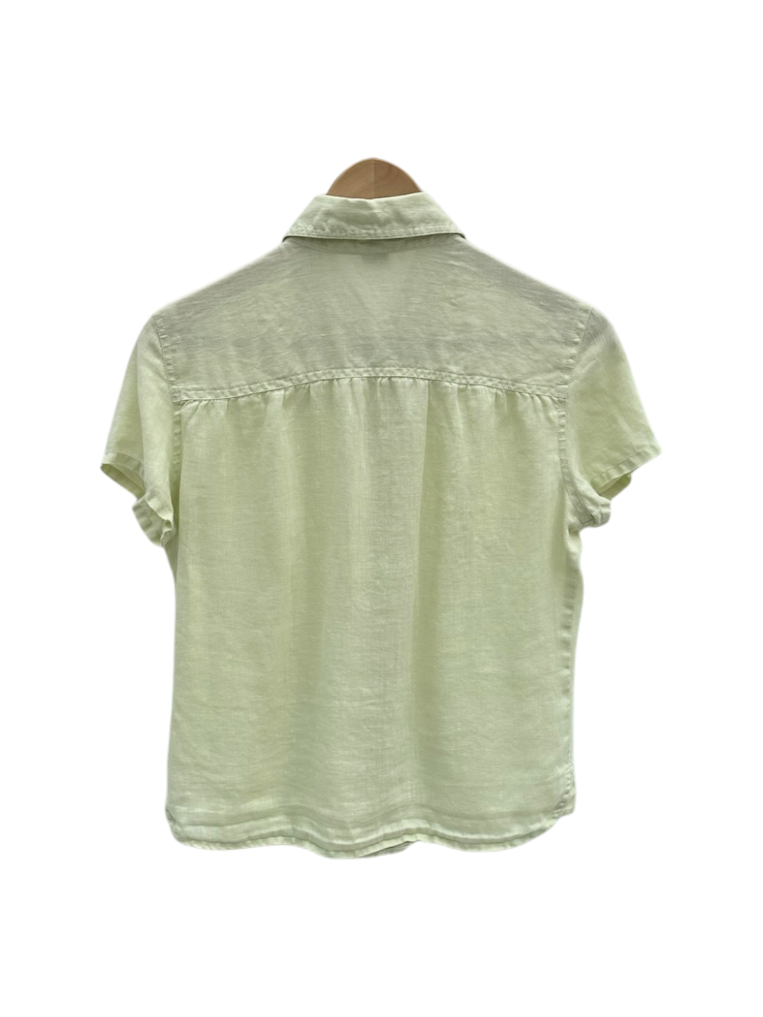 Vintage 90s Lime Linen Short Sleeve (S/M)