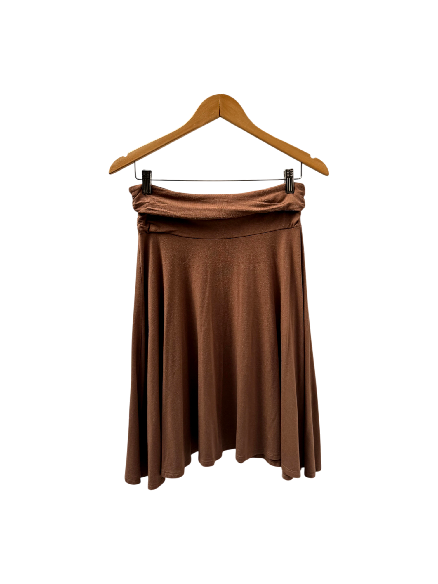 Vintage 90s Chocolate Ruched Asymmetrical Skirt (S)