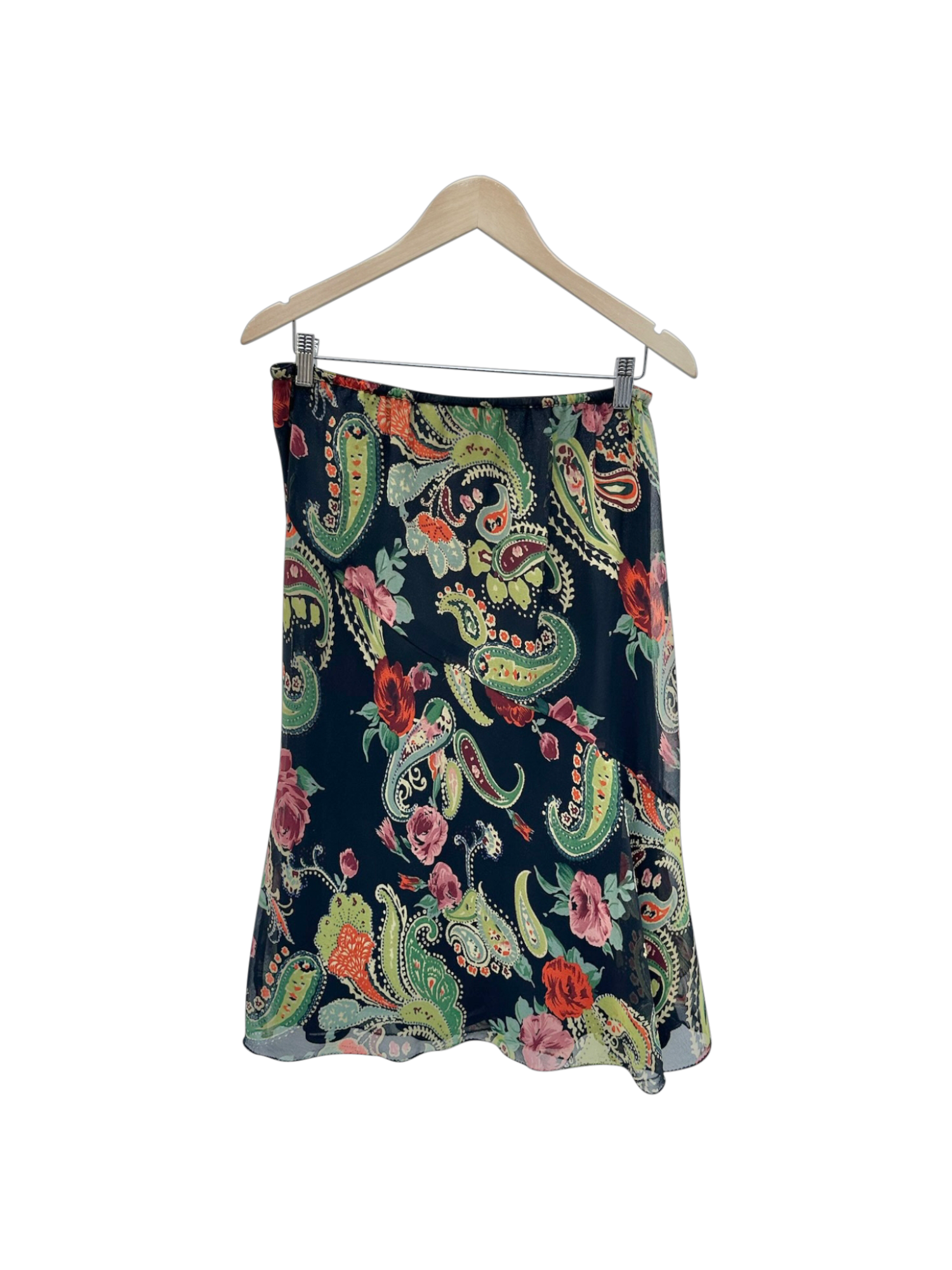 Vintage 90s Retro Paisley Midi Skirt (S)