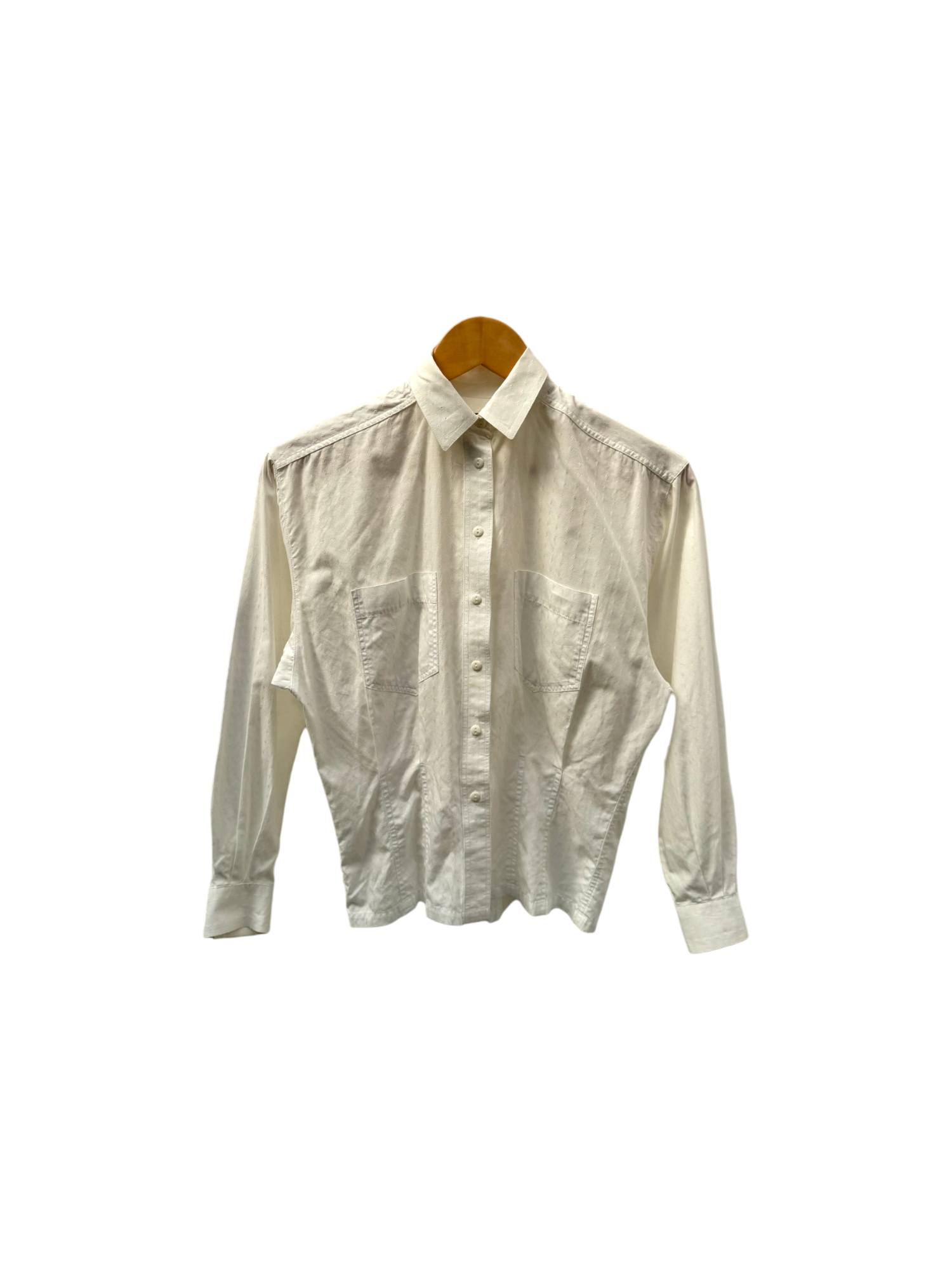 Vintage 90s Cropped Ivory Button Up (S)