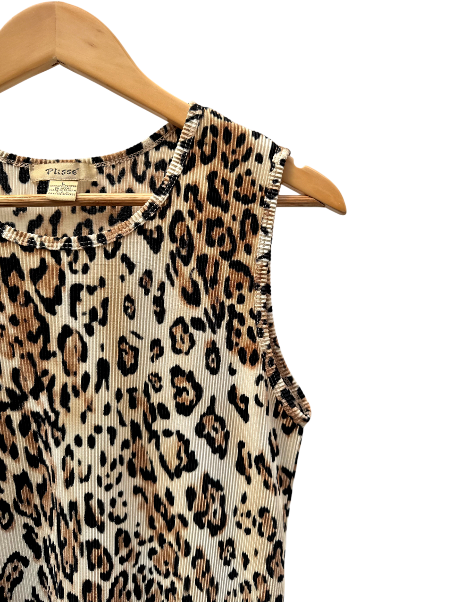 Vintage 90s Pleated Cheetah Tank (L)