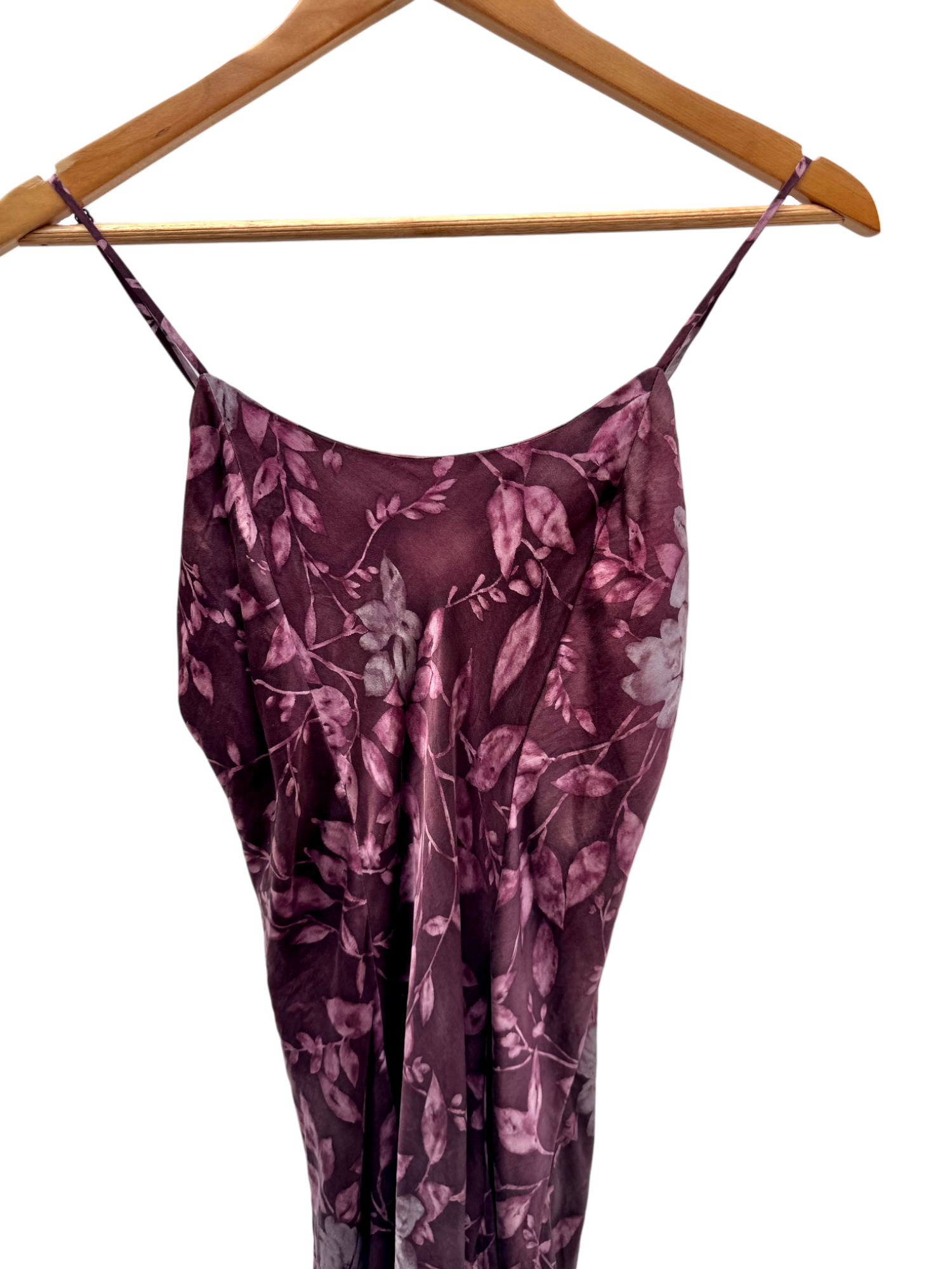 Vintage Silk Patterned Mini Slip Dress (S)