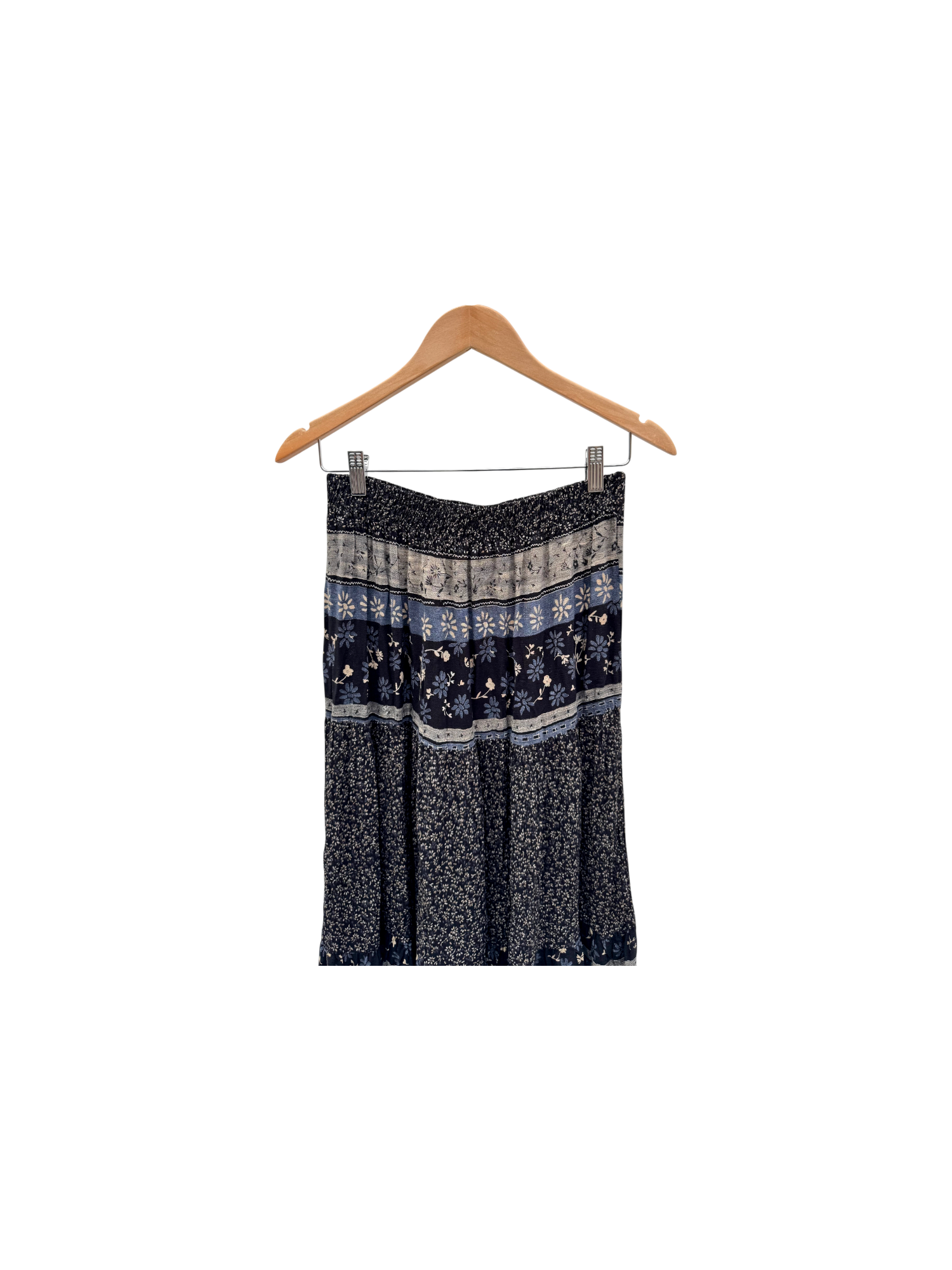 Vintage 90s Retro Mixed Boho Midi Skirt (S/M)