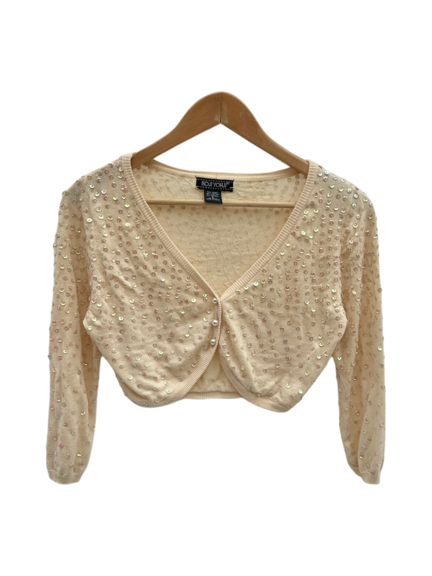 Vintage 90s Dainty Beaded Cropped Knit (S)