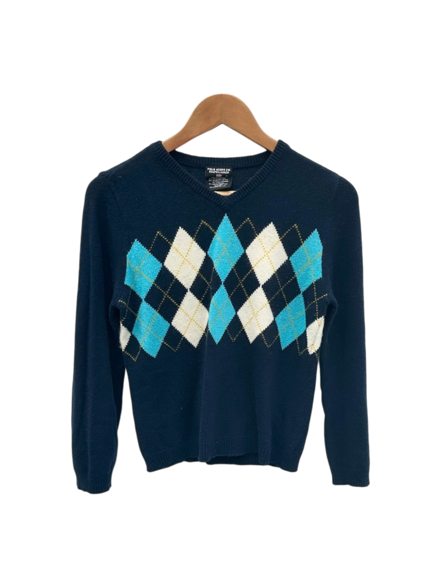 Vintage 90s Ralph Lauren Argyle Knit (S)