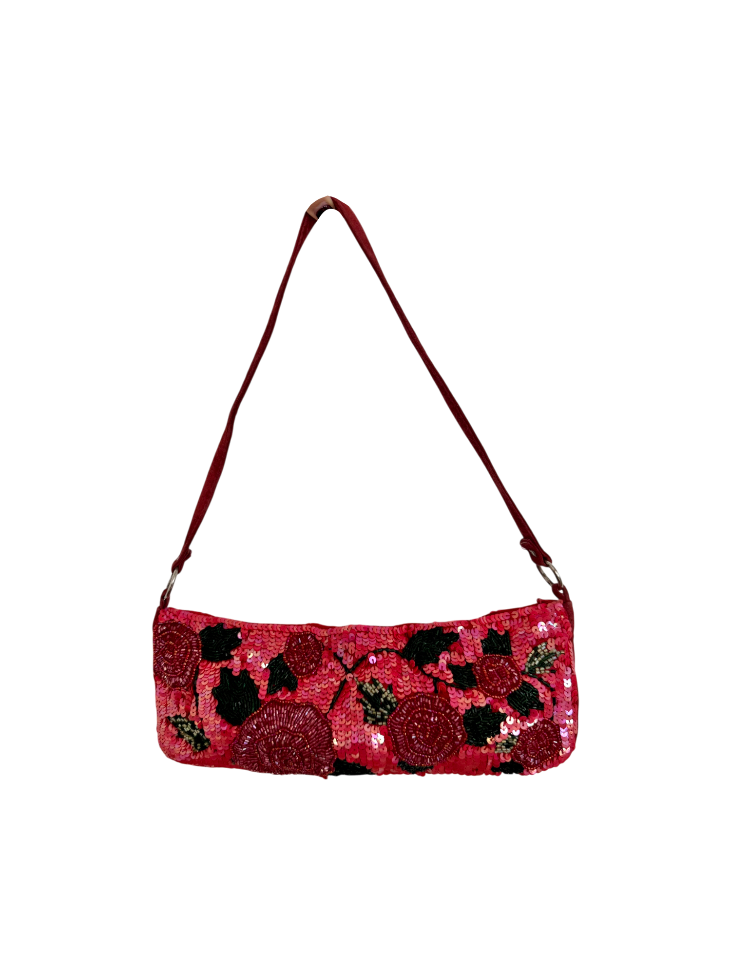 Vintage 90s Cherry Floral Beaded Purse