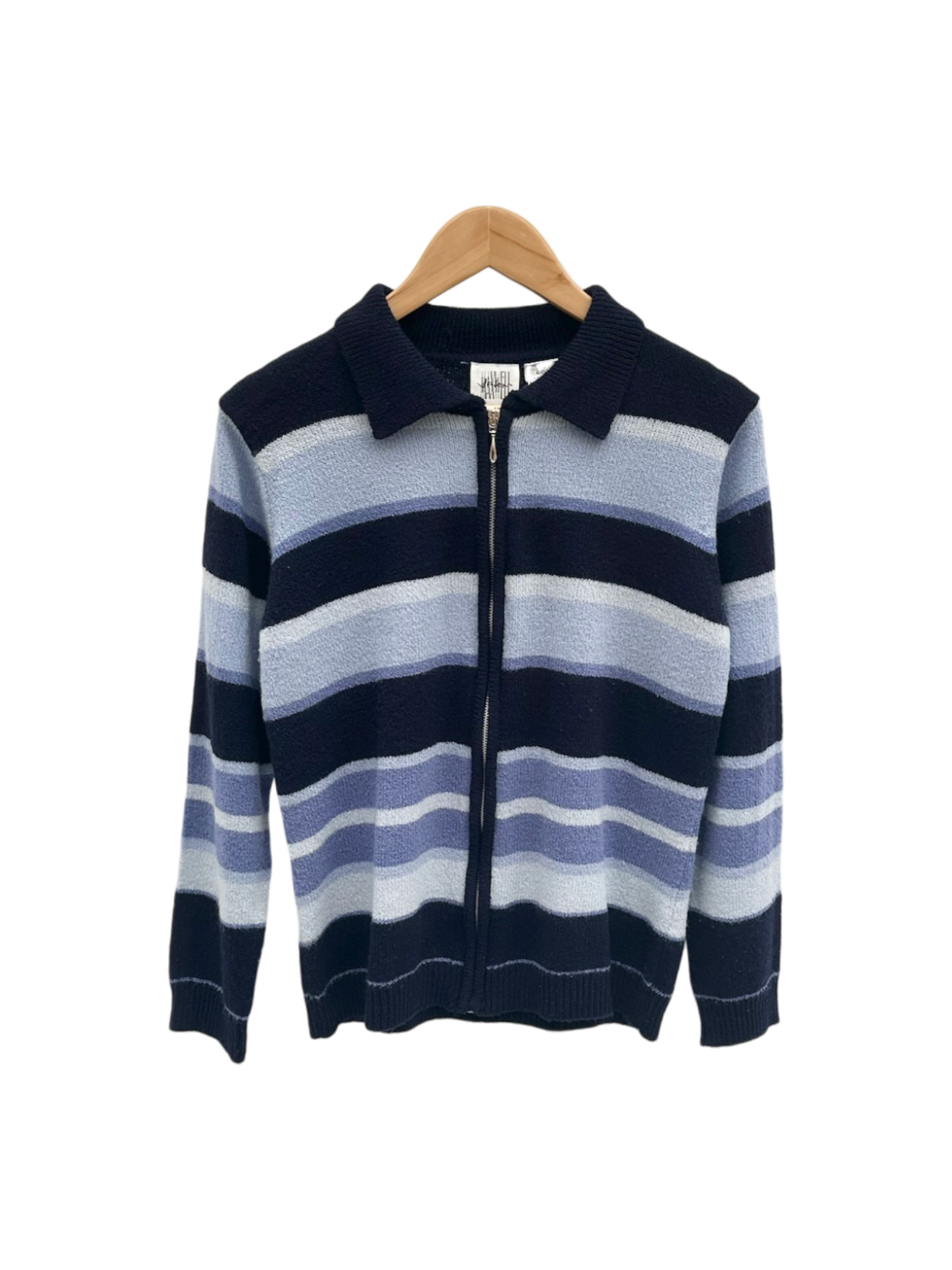 Vintage 90s Cozy Striped Polo Knit (M)