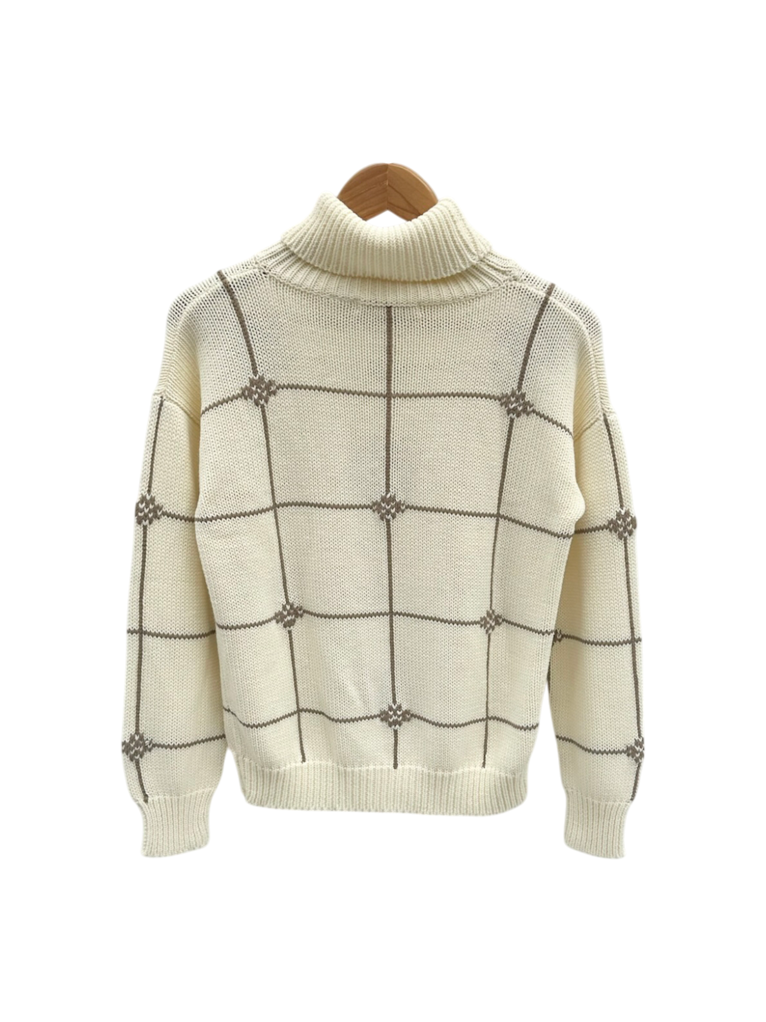 Vintage 90s Retro Rose Turtleneck Sweater (M)