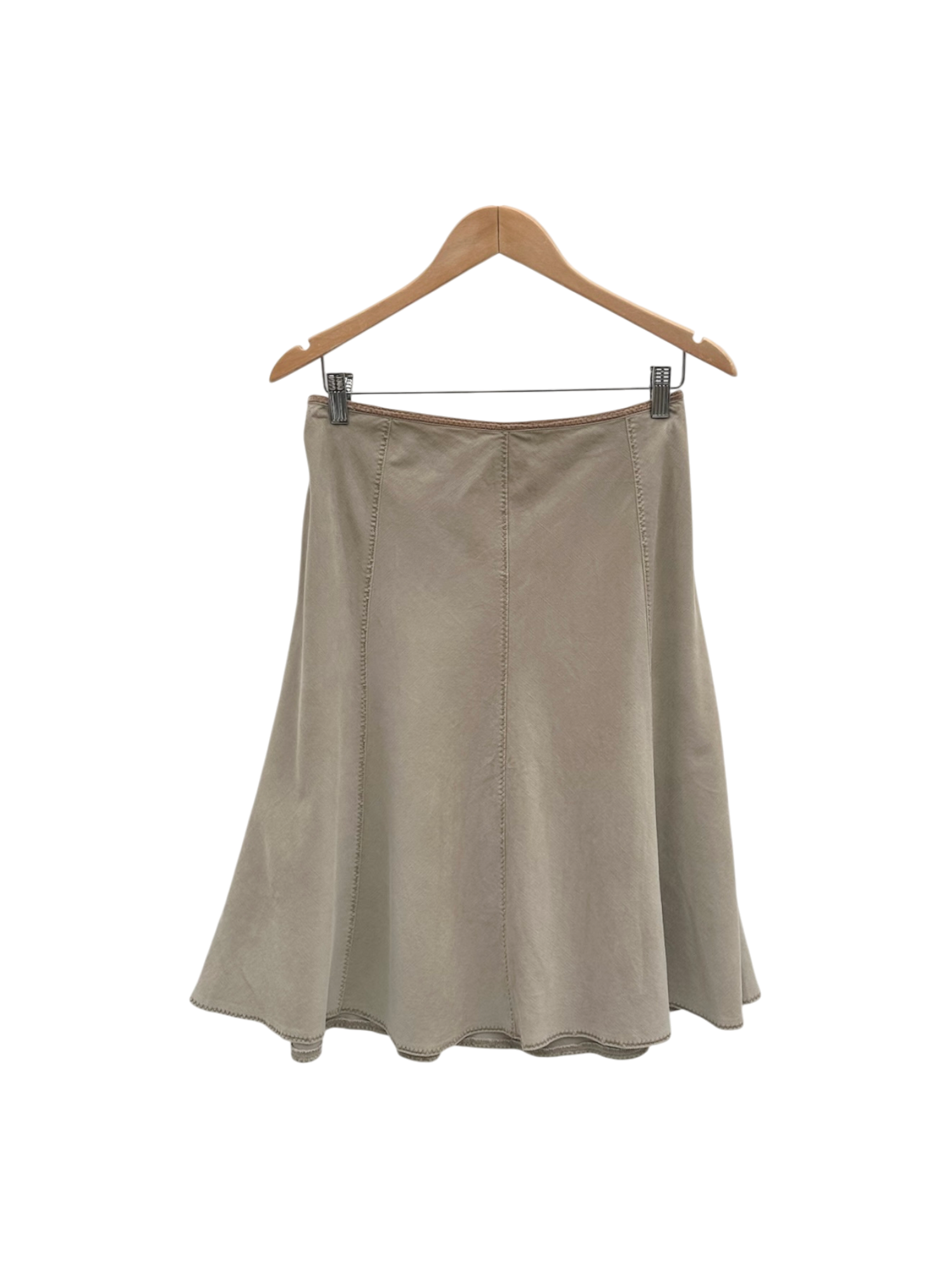 Vintage 90s Low Waisted Taupe Midi Skirt (M/L)