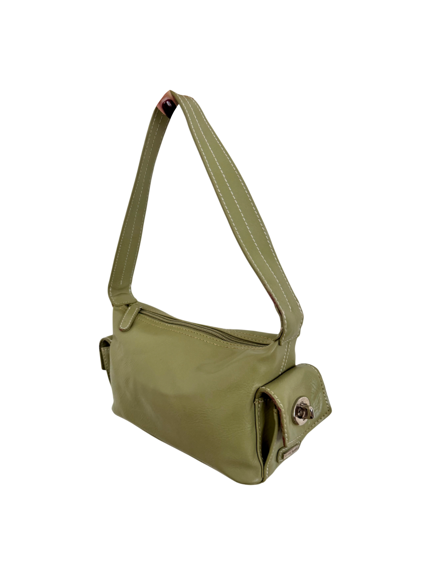 Vintage 90s Avocado Shoulder Purse