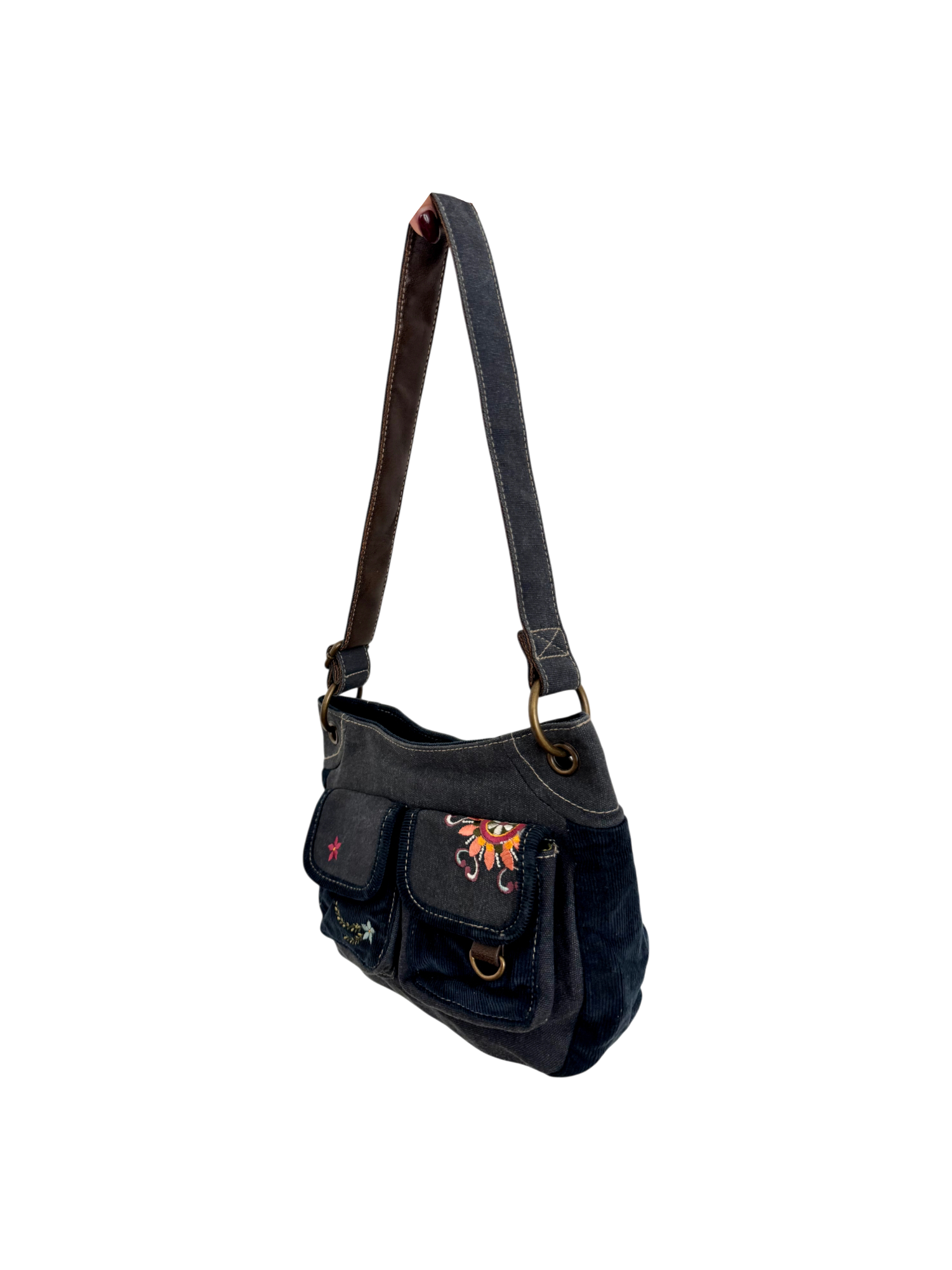Vintage Y2K Denim Embroidered Purse