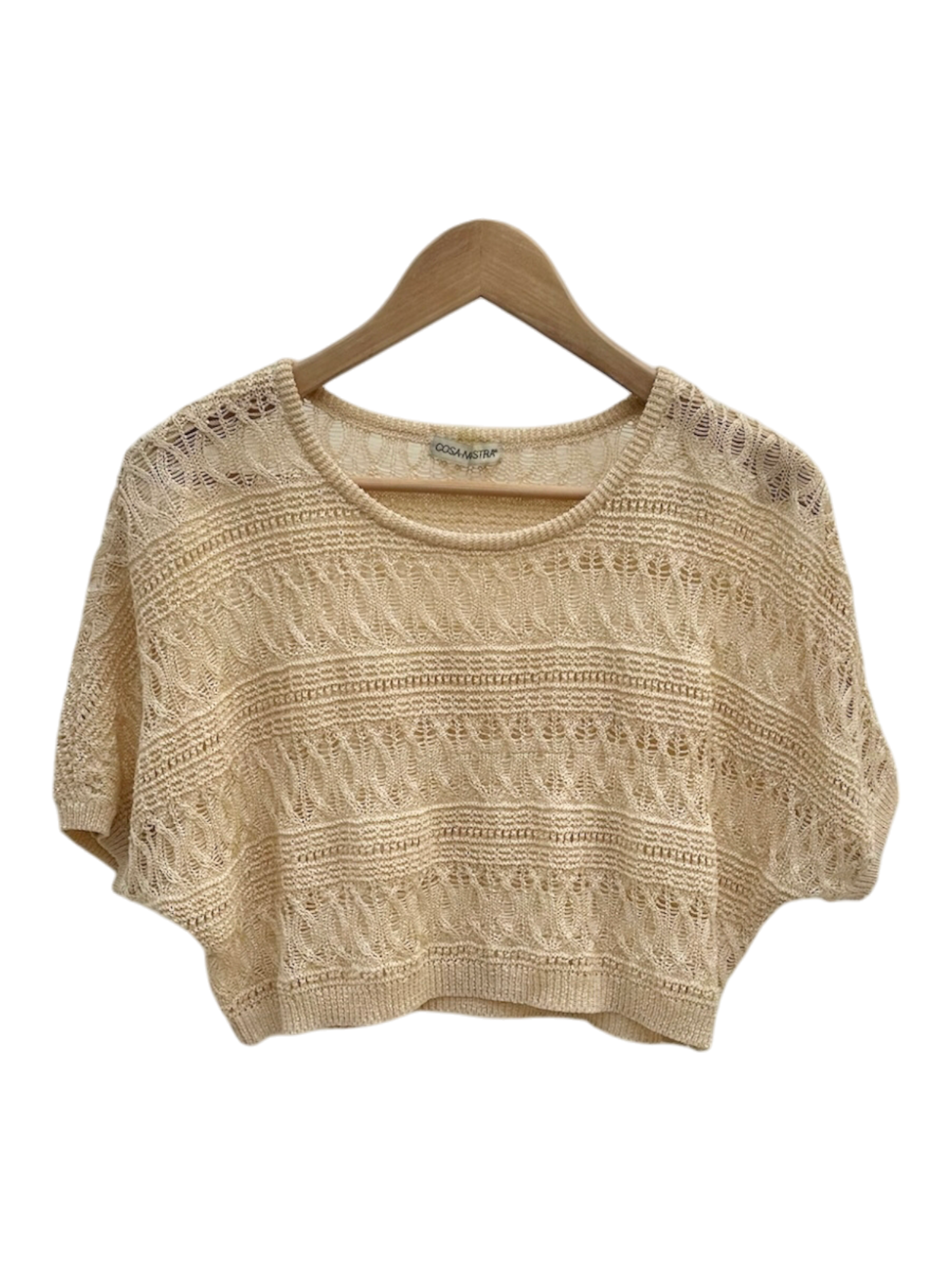 Vintage 90s Retro Cropped Tan Knit (M)