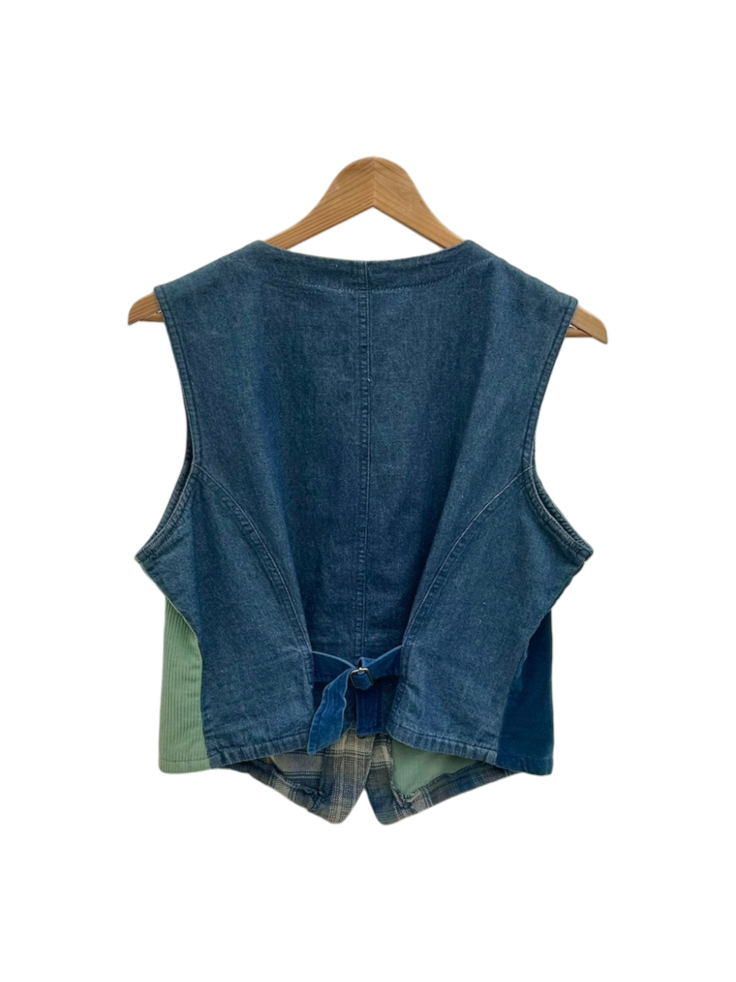 Vintage 80s Patchwork Plaid Vest Top (M)