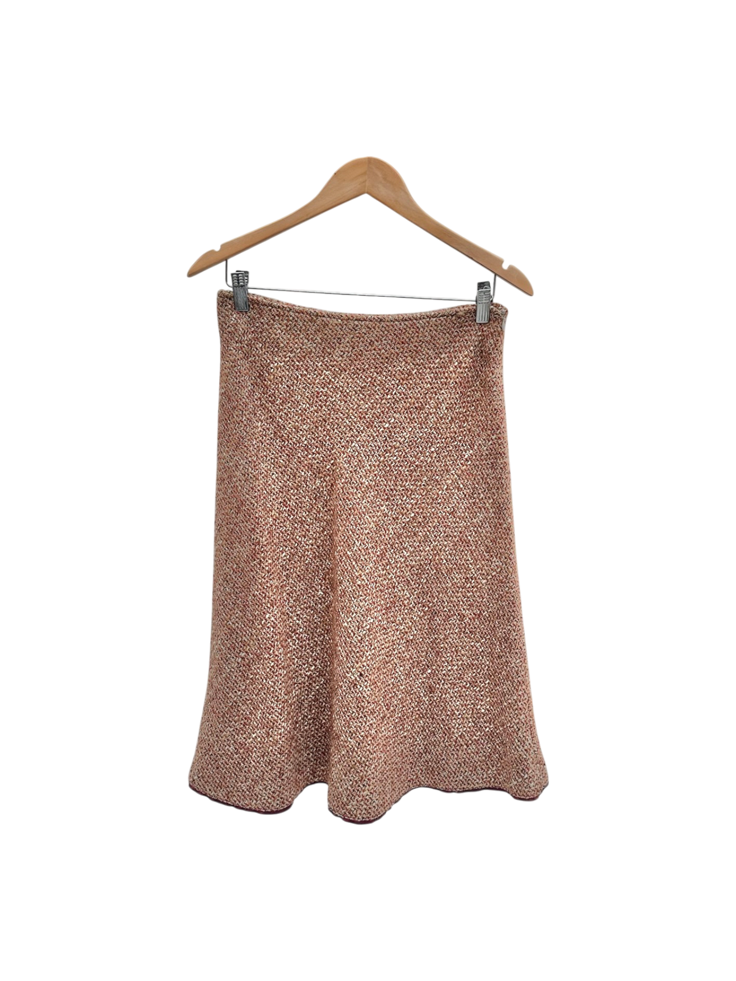 Vintage 90s Raspberry Knit Midi Skirt (S)