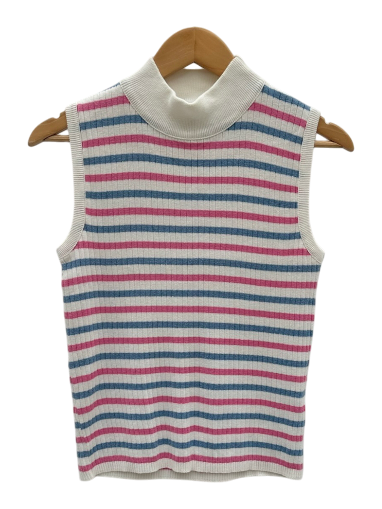 Vintage 90s Retro Striped Mock Neck (M)