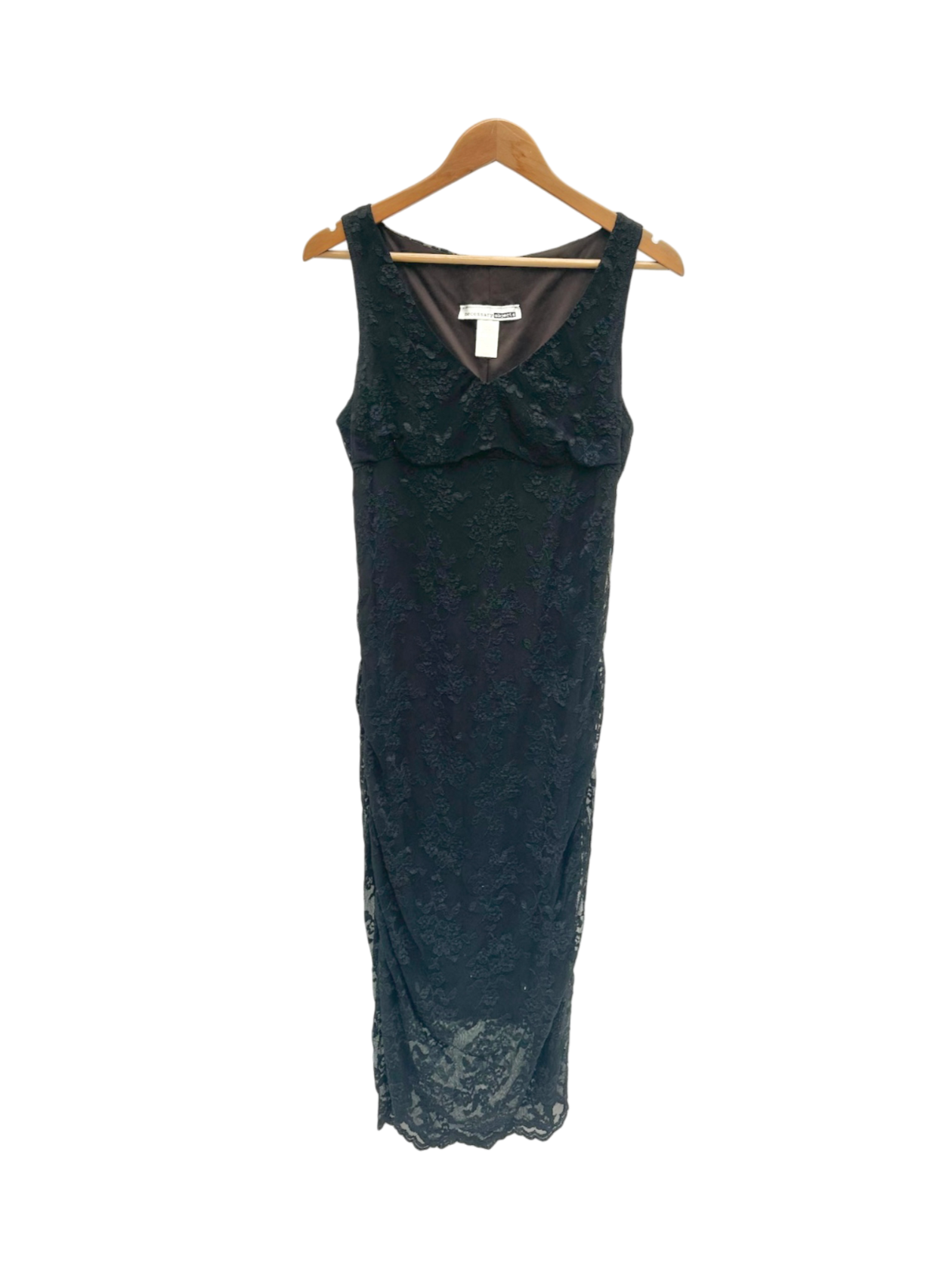Vintage 90s Lace Overlay Midi Dress (M)