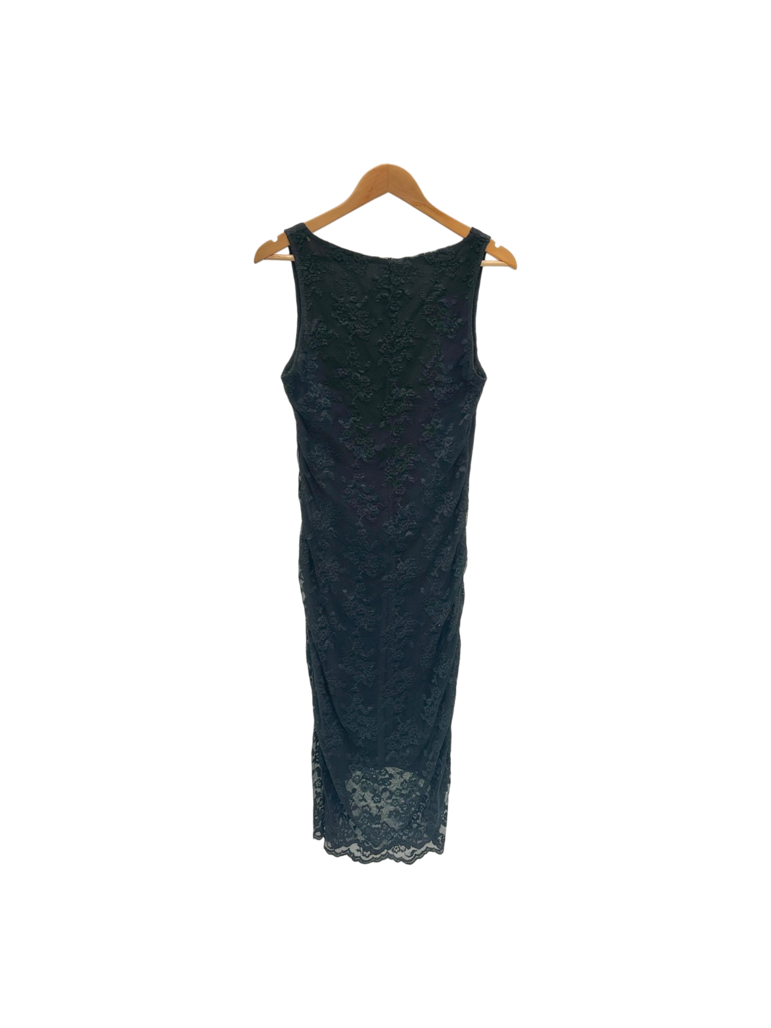 Vintage 90s Lace Overlay Midi Dress (M)