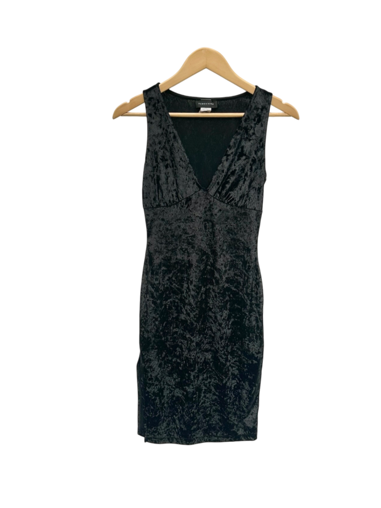 Vintage 90s Retro Crushed Velvet Midi Dress (S)