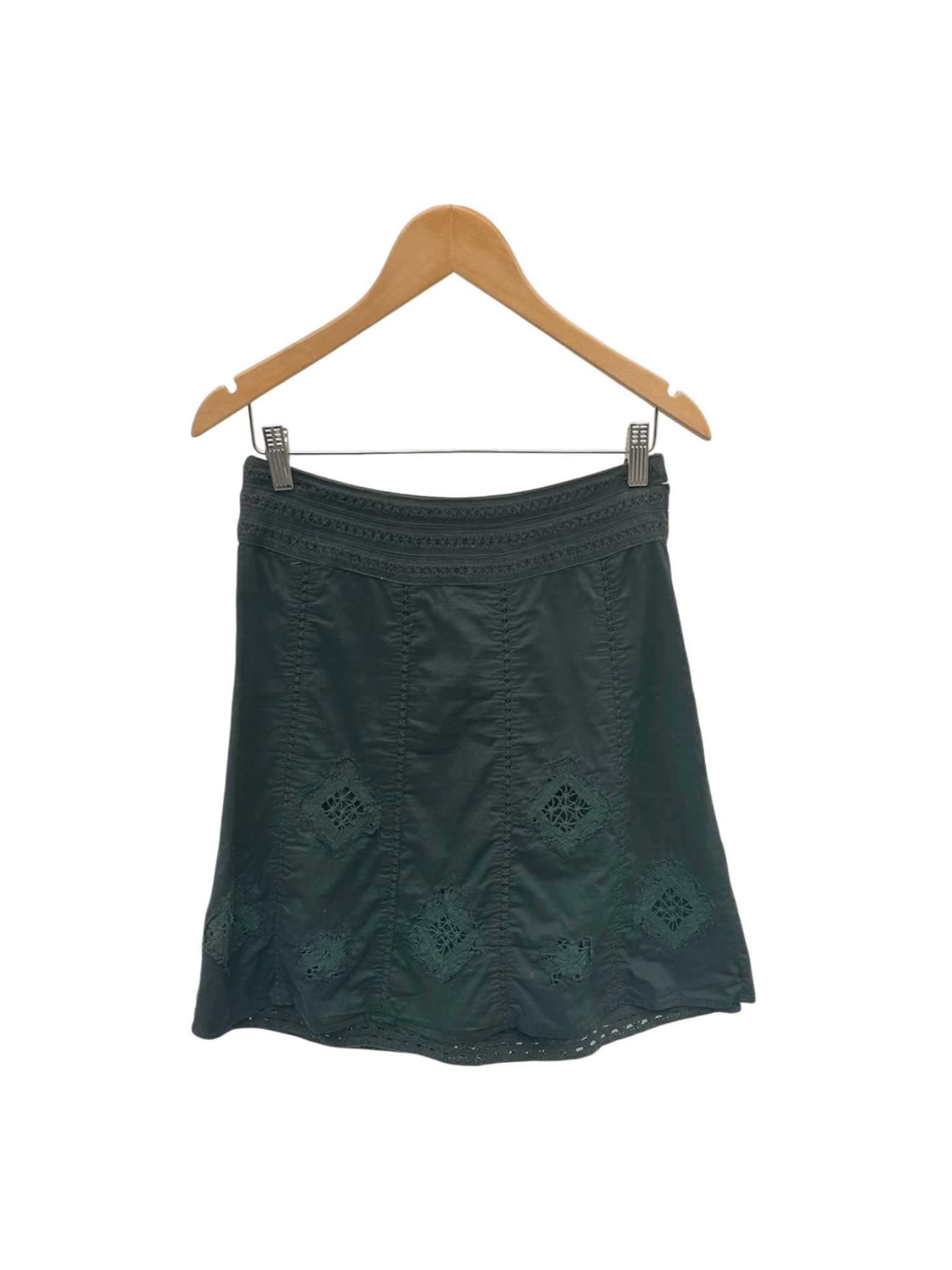 Vintage Y2K Boho Eyelet Cotton Midi Skirt (S)