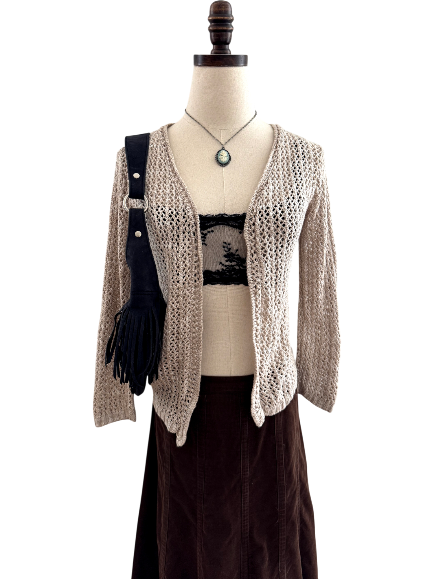 Vintage 90s Oatmeal Mesh Knit (S)