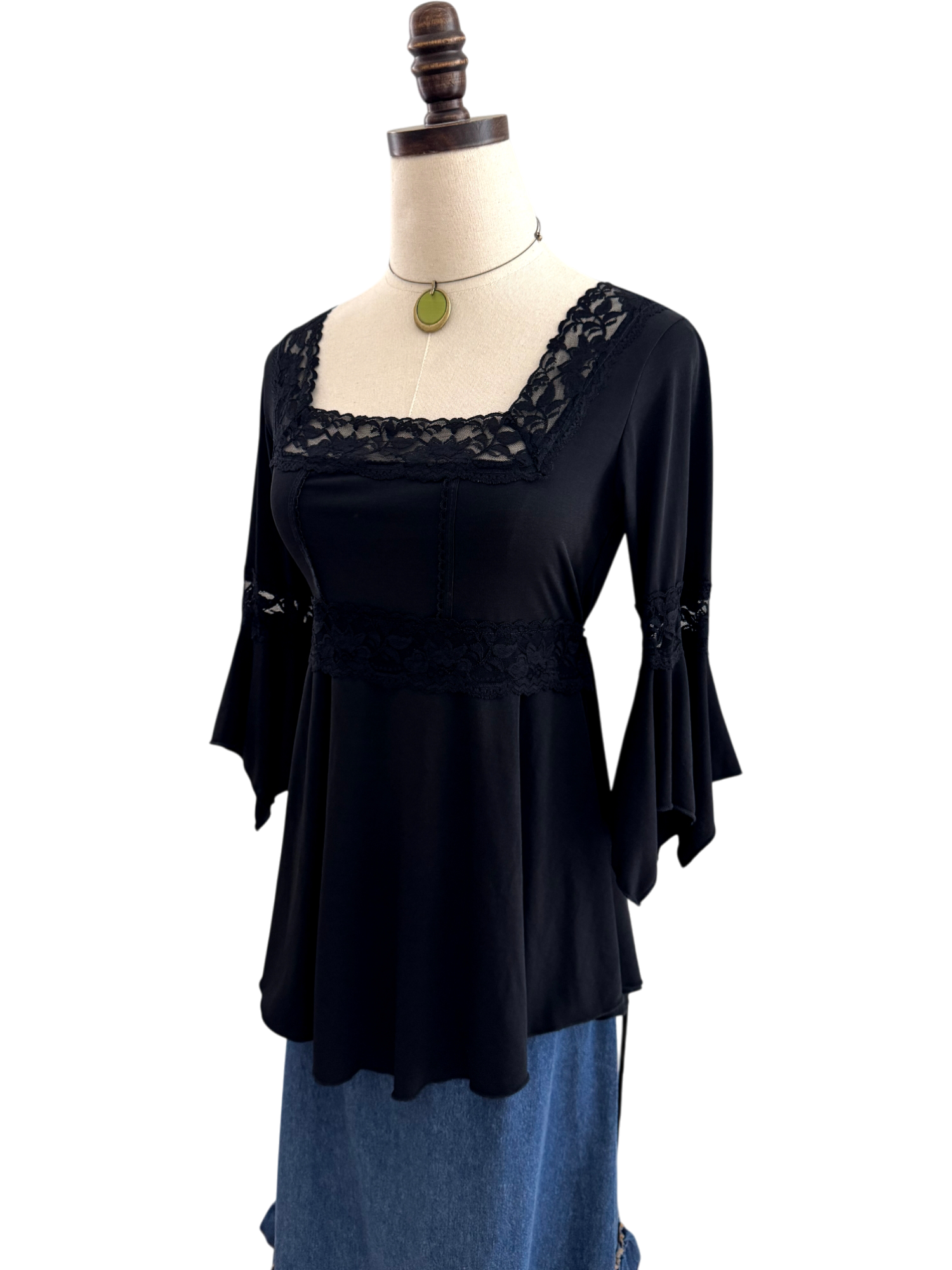Vintage 90s Prairie Tie Back Blouse (M)