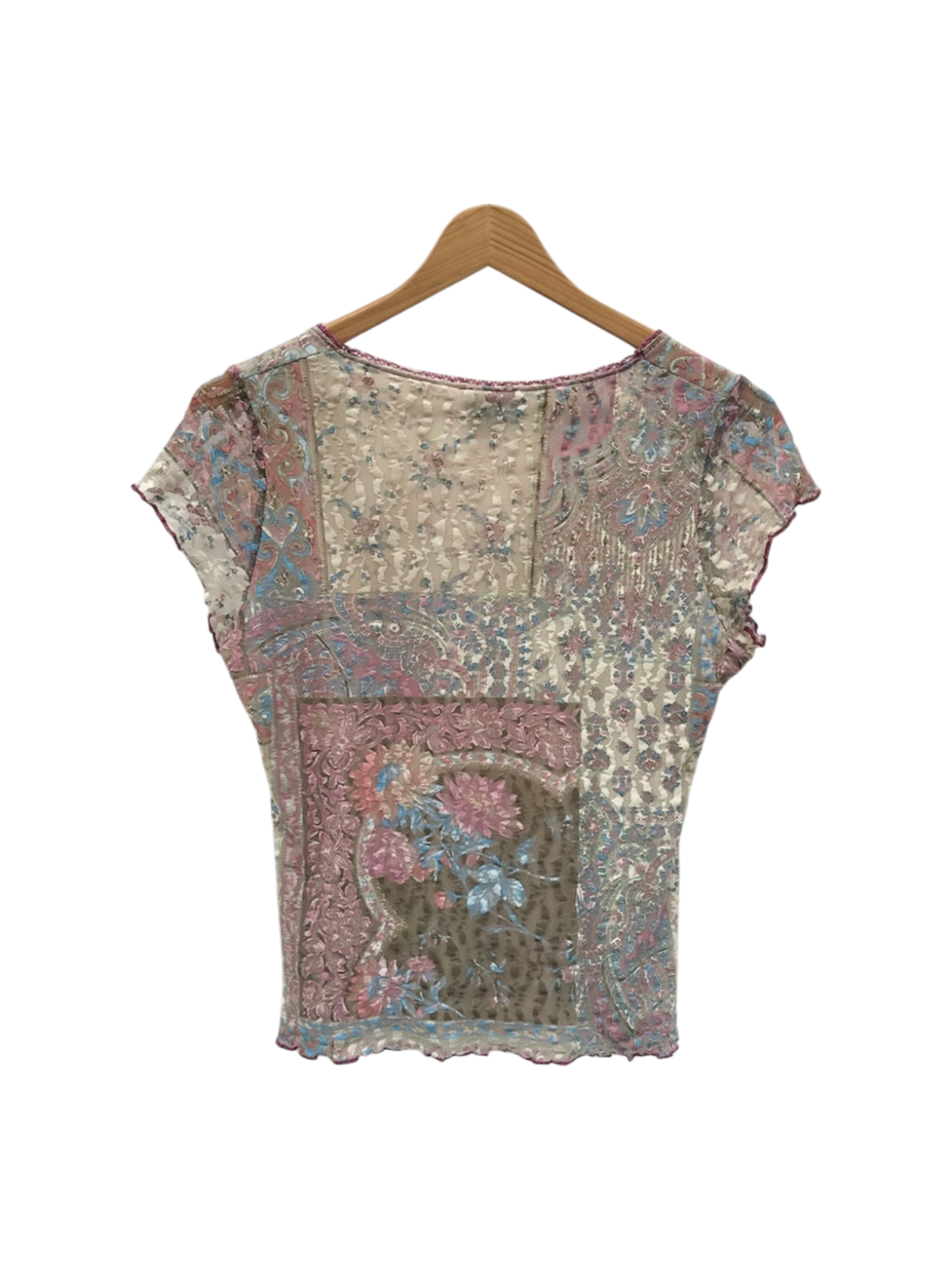 Vintage 90s Retro Textured Mosaic Tile Short Sleeve (M)