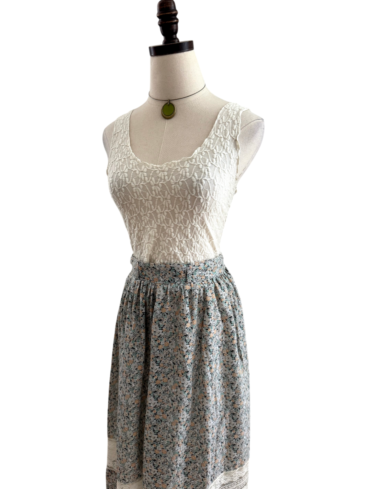 Vintage 90s Semi Sheer Lace Tank (S)