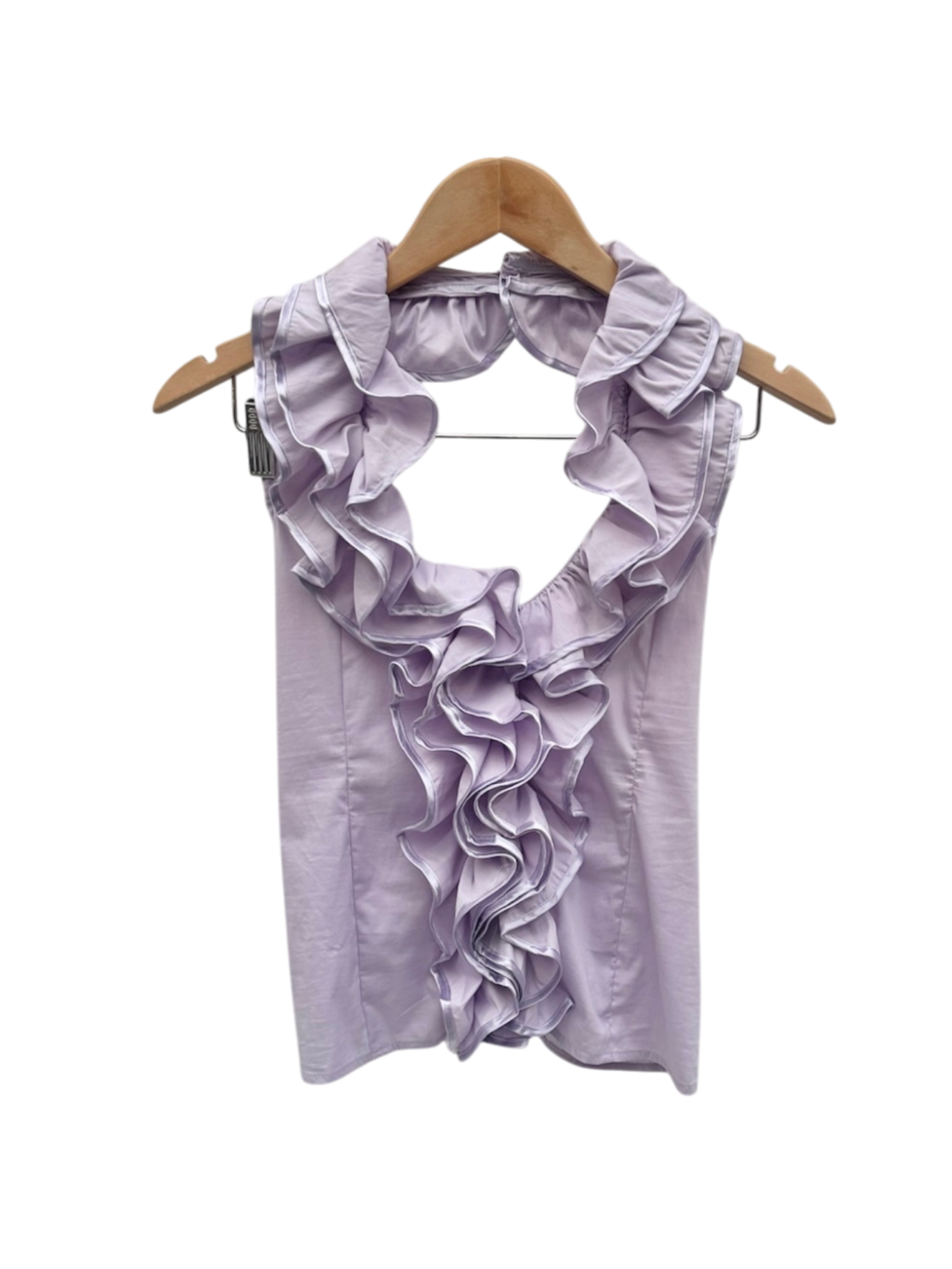Vintage Y2K Ruffled Lavender Halter Top (S)