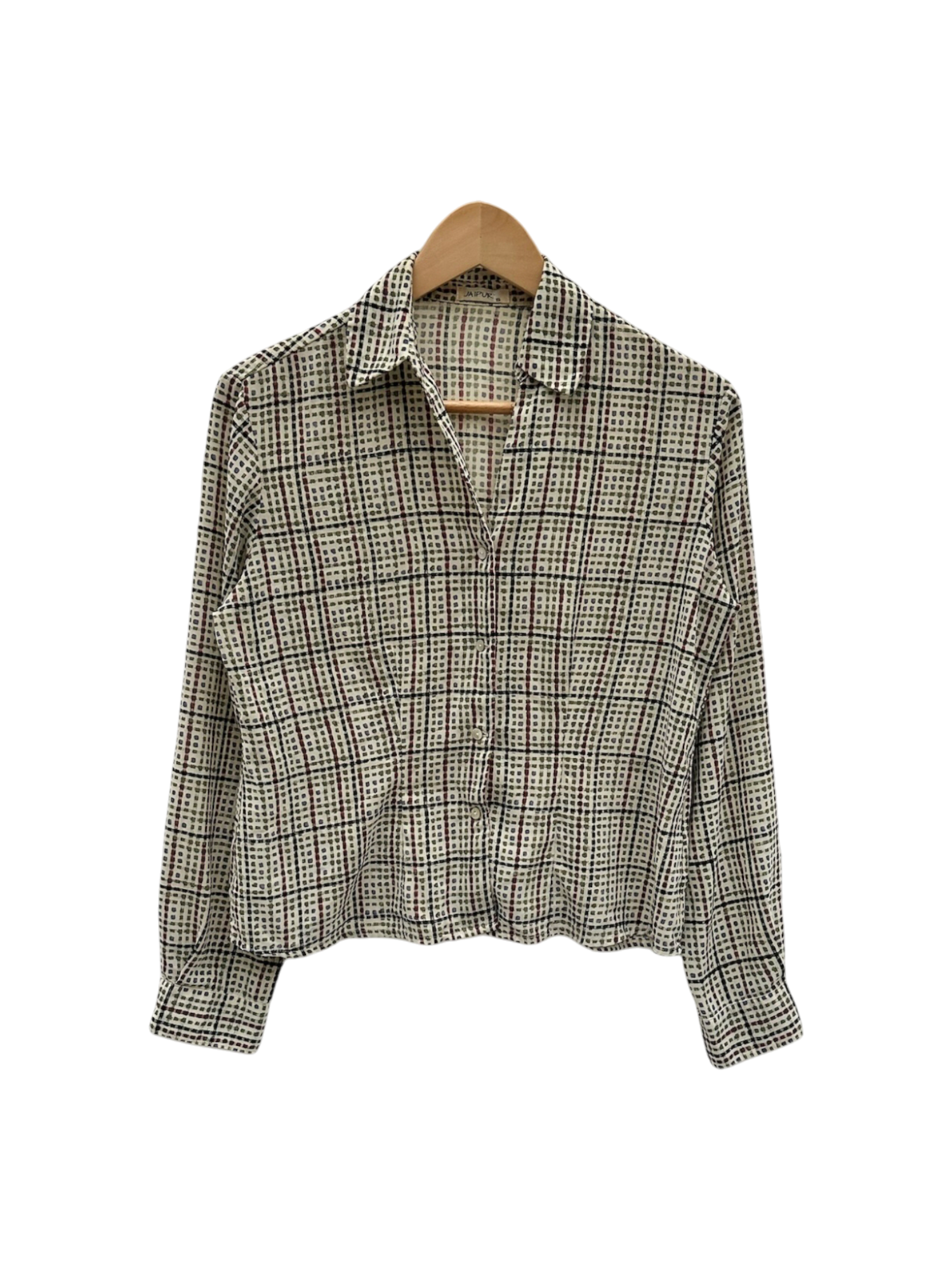Vintage 90s Retro Spotted Slinky Button Up (S/M)