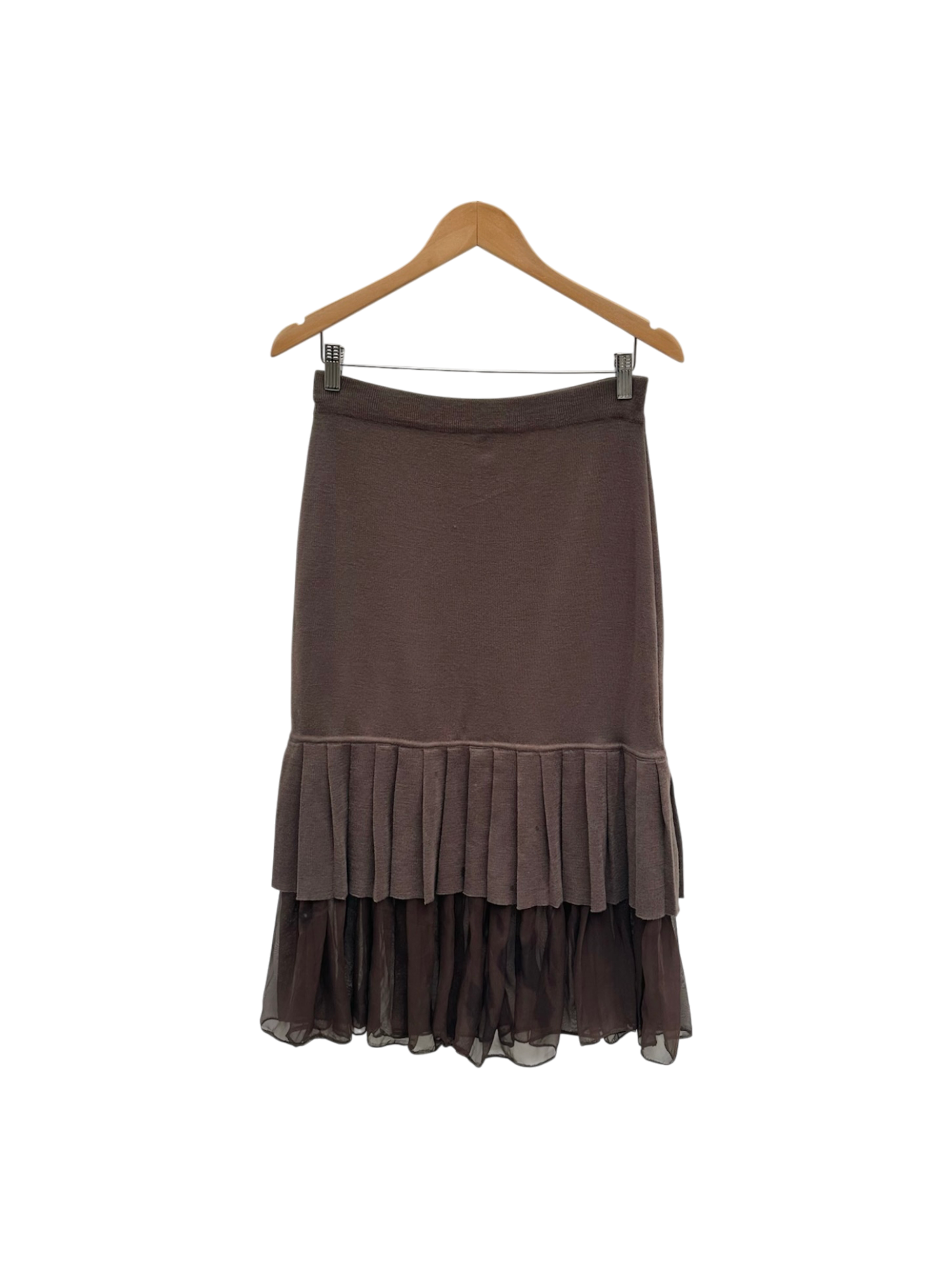 Vintage 90s Dainty Tierred Knit Midi Skirt (S)