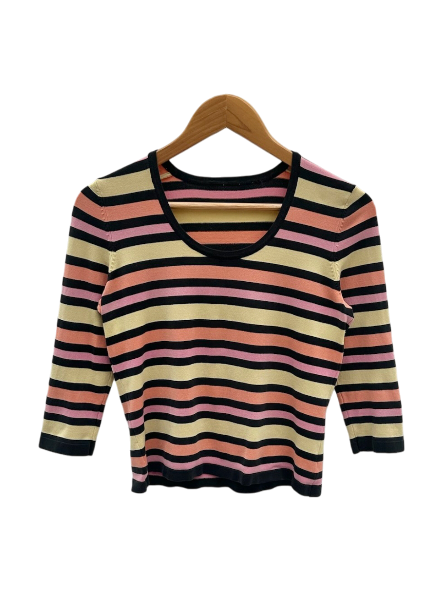 Vintage 90s Retro Striped Scoop Knit (M)