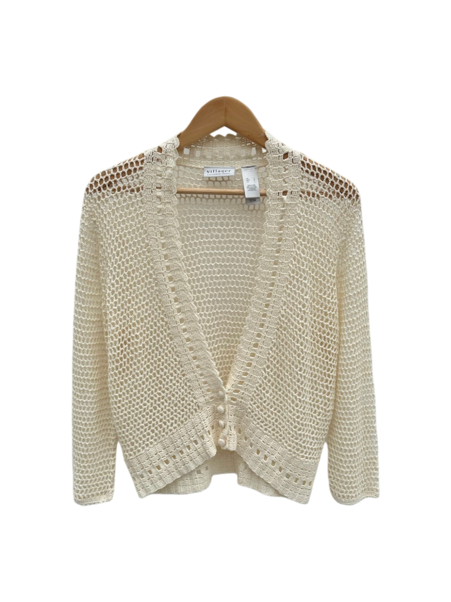 Vintage 90s Ivory Crochet Knit (L)