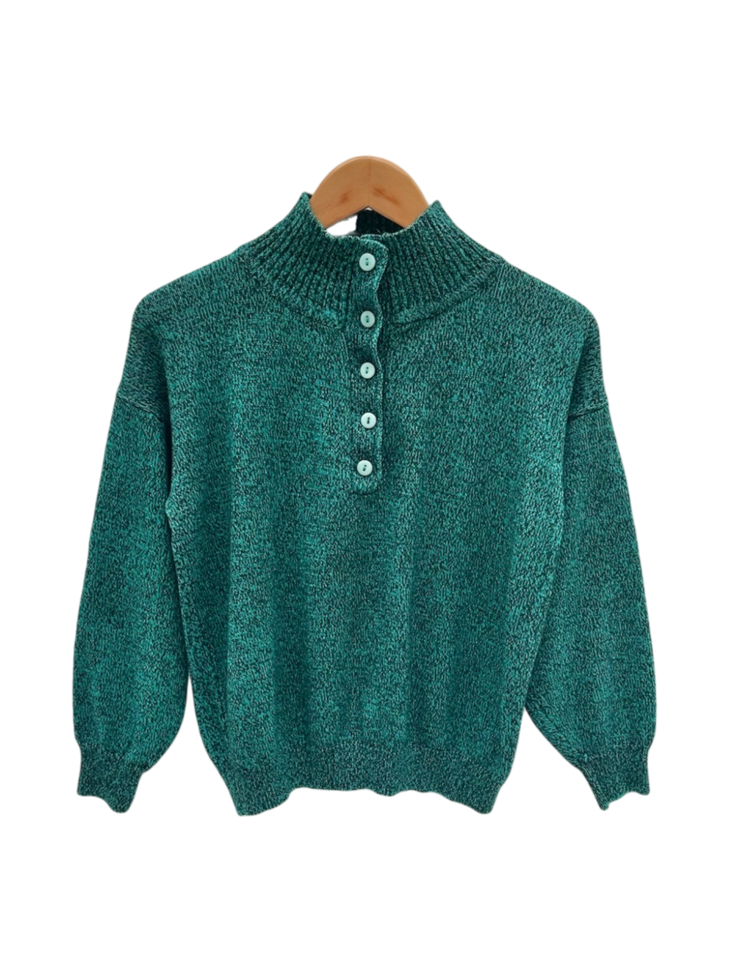 Vintage 90s Cropped Emerald Cozy Knit (M)