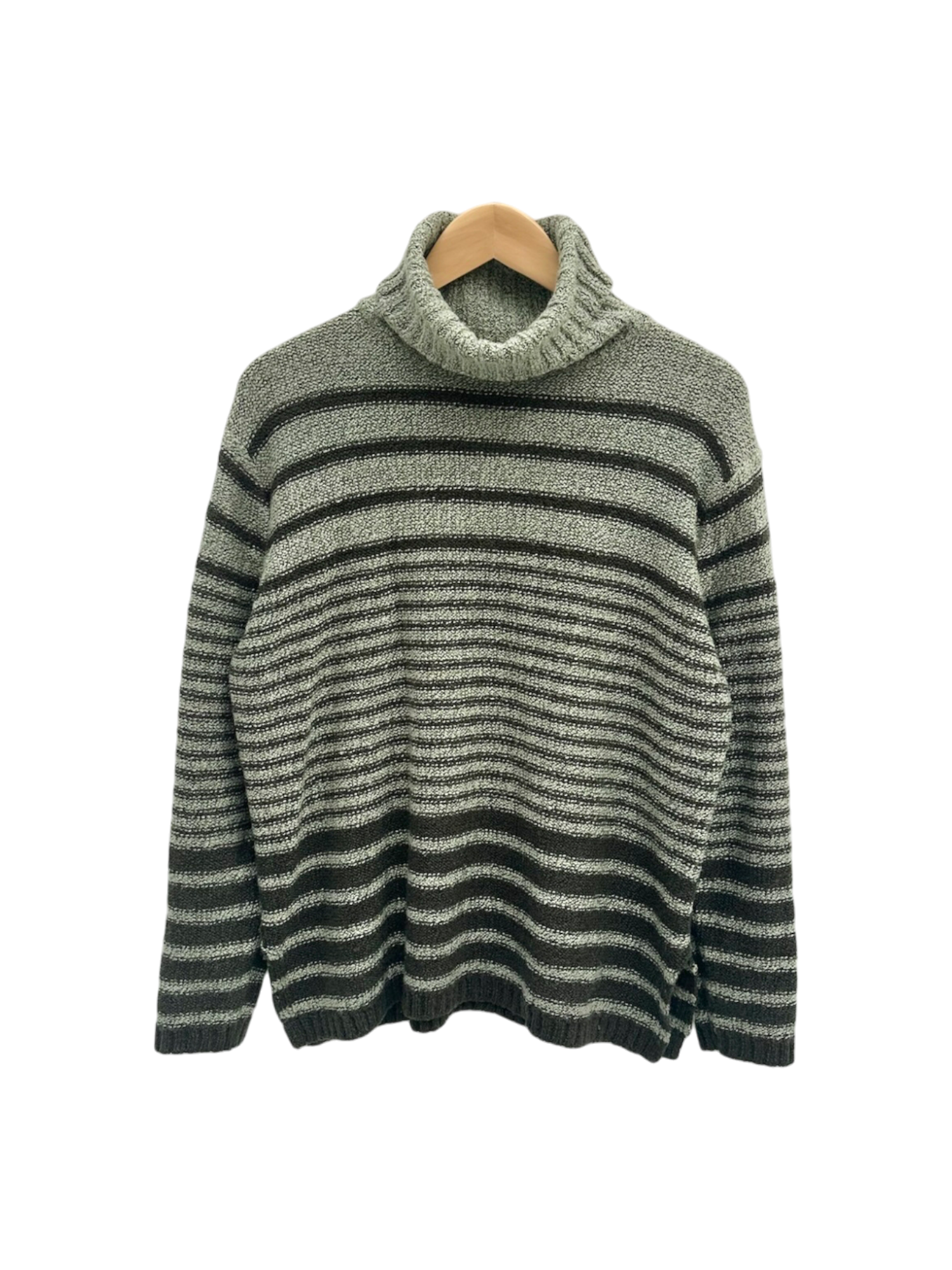 Vintage 90s Cozy Forest Striped Turtleneck (XL)