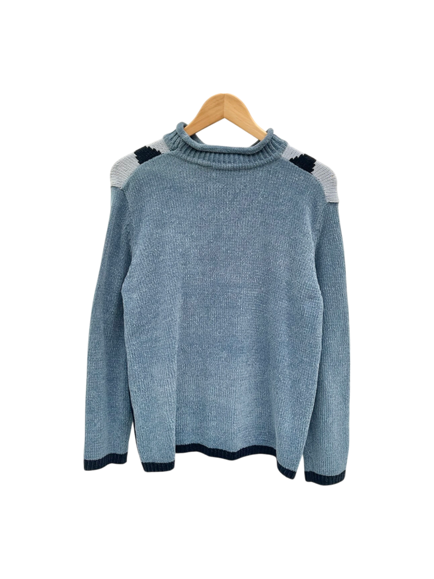 Vintage 90s Cozy Blue Argyle Knit (M)