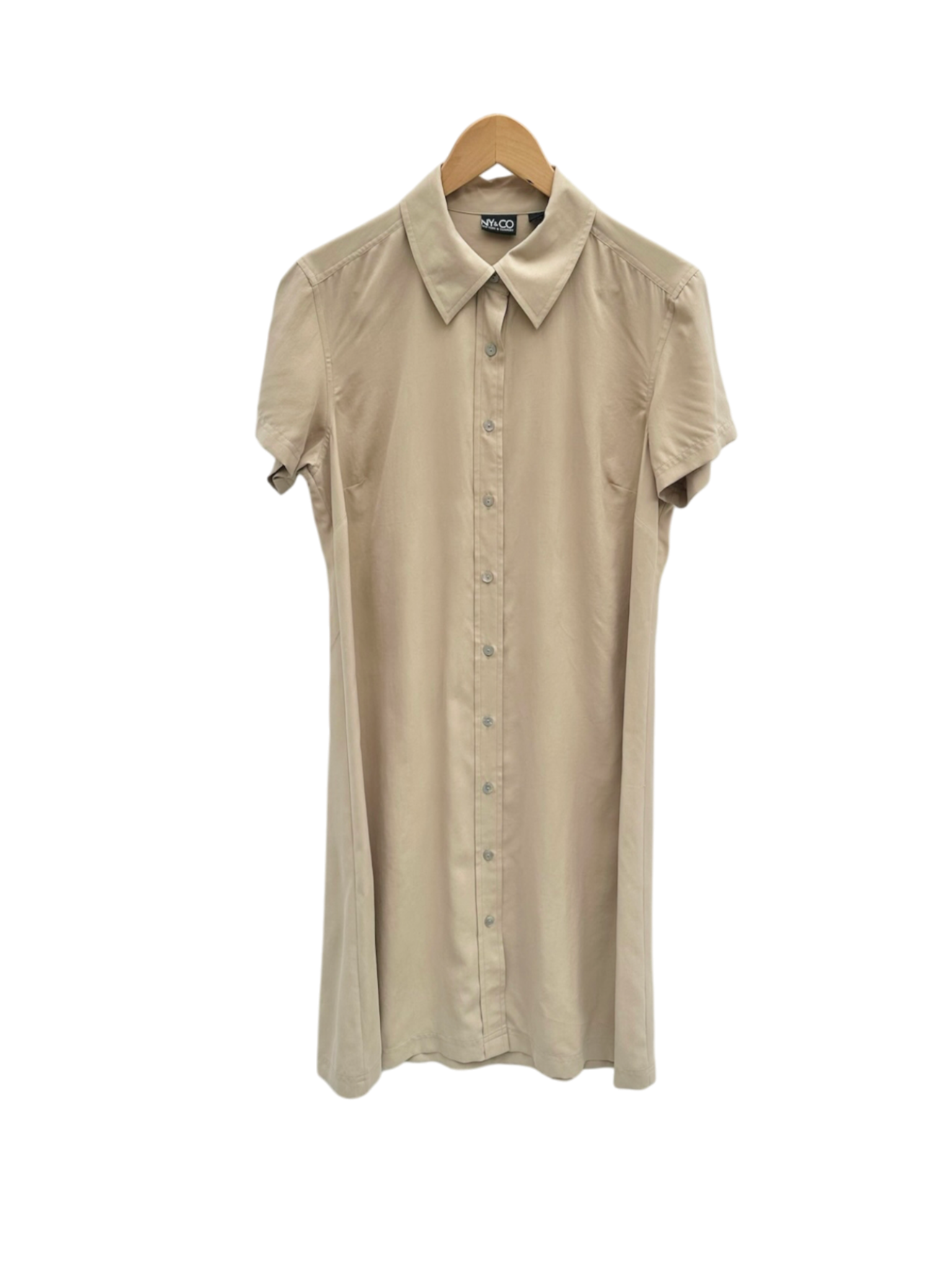 Vintage Silk Short Sleeve Shift Dress (M)