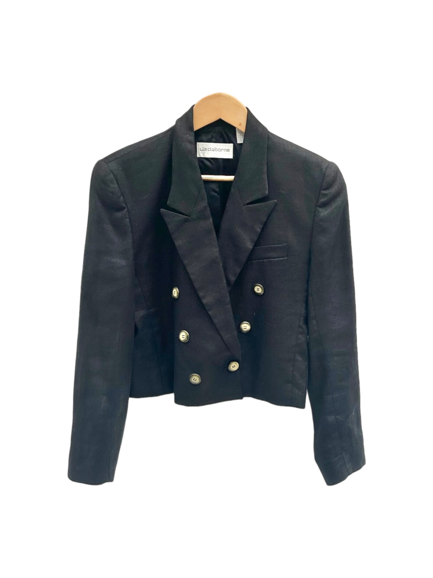 Vintage 90s Doublebreasted Cropped Linen Blazer (M)