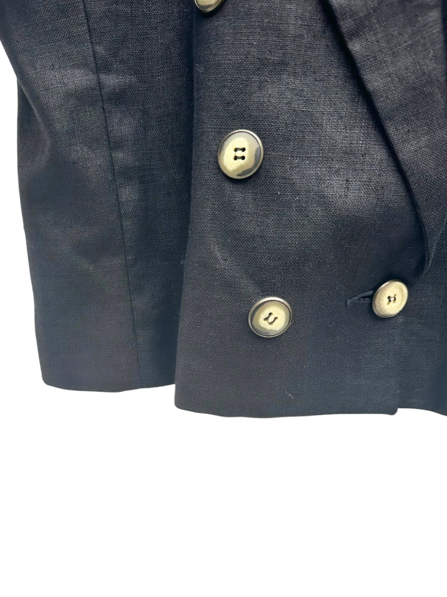 Vintage 90s Doublebreasted Cropped Linen Blazer (M)