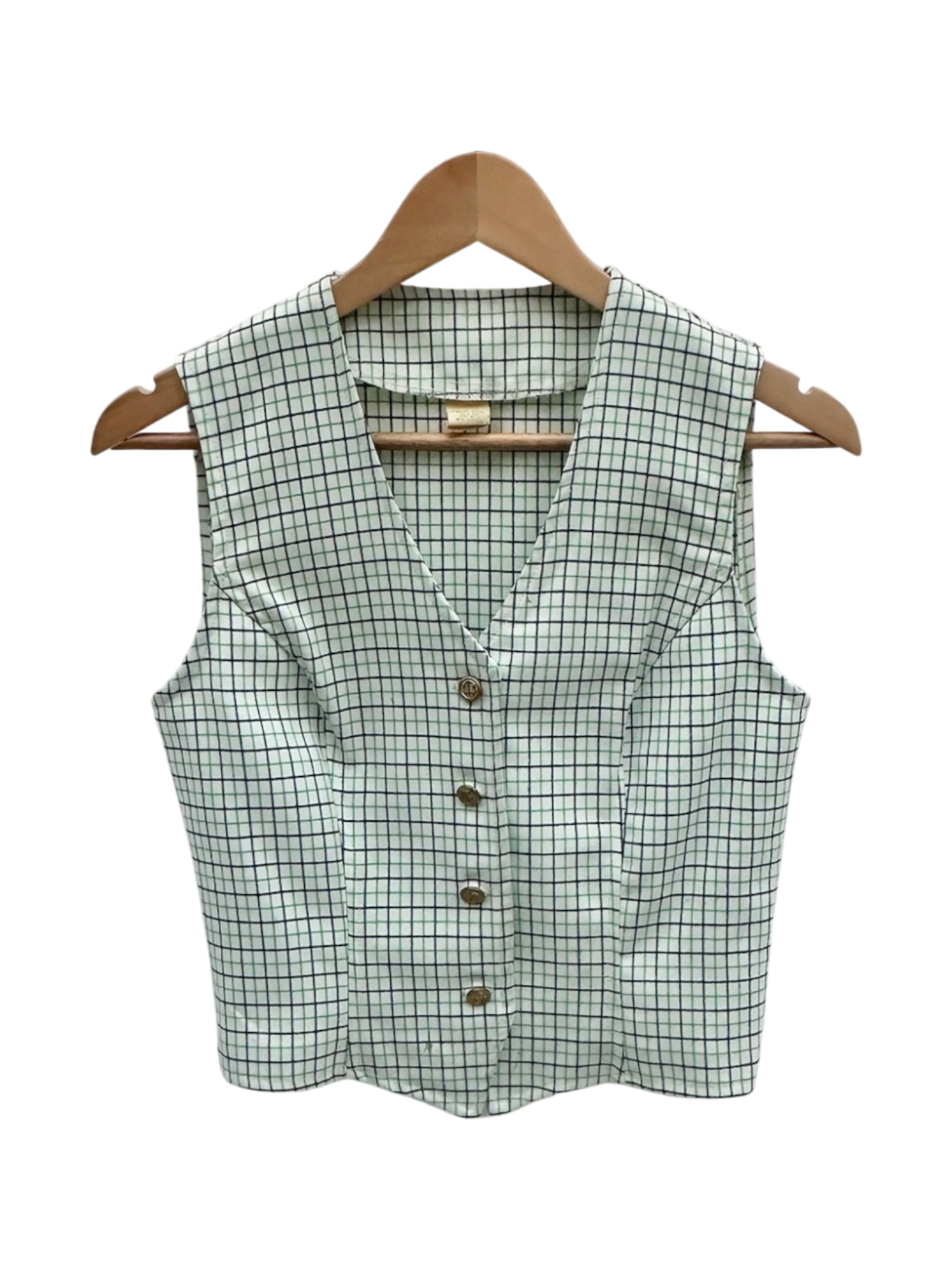 Vintage 80s Retro Plaid Vest (M)