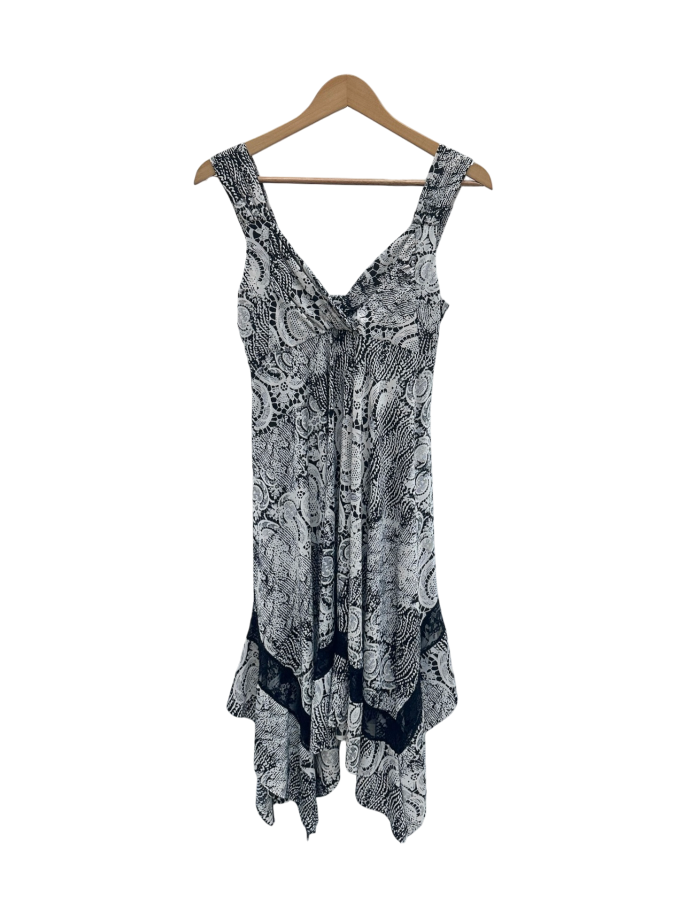 Vintage 90s Boho Lace Asymmetrical Midi Dress (M)