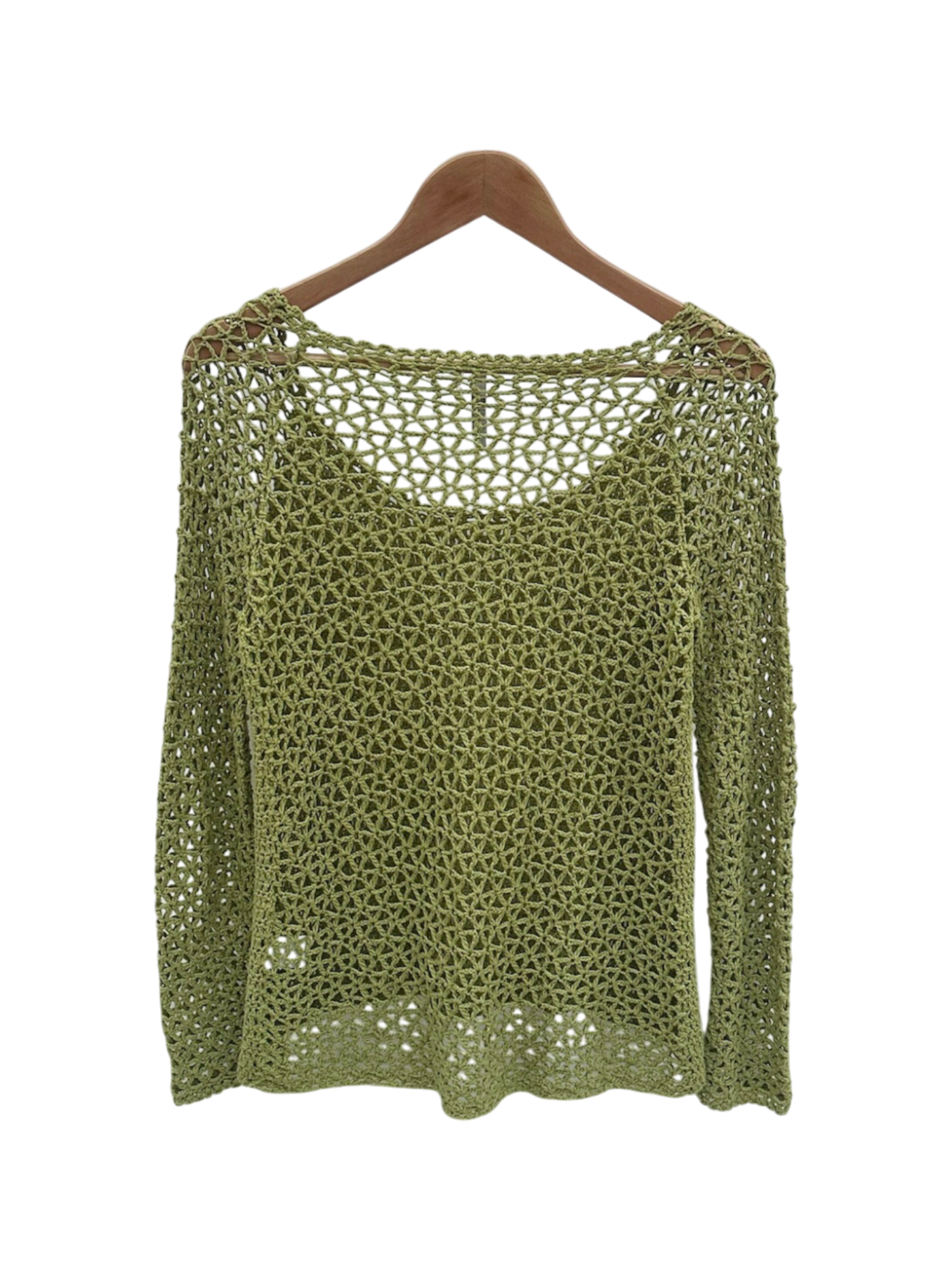 Vintage Avocado Mesh Sleeve Knit (M)