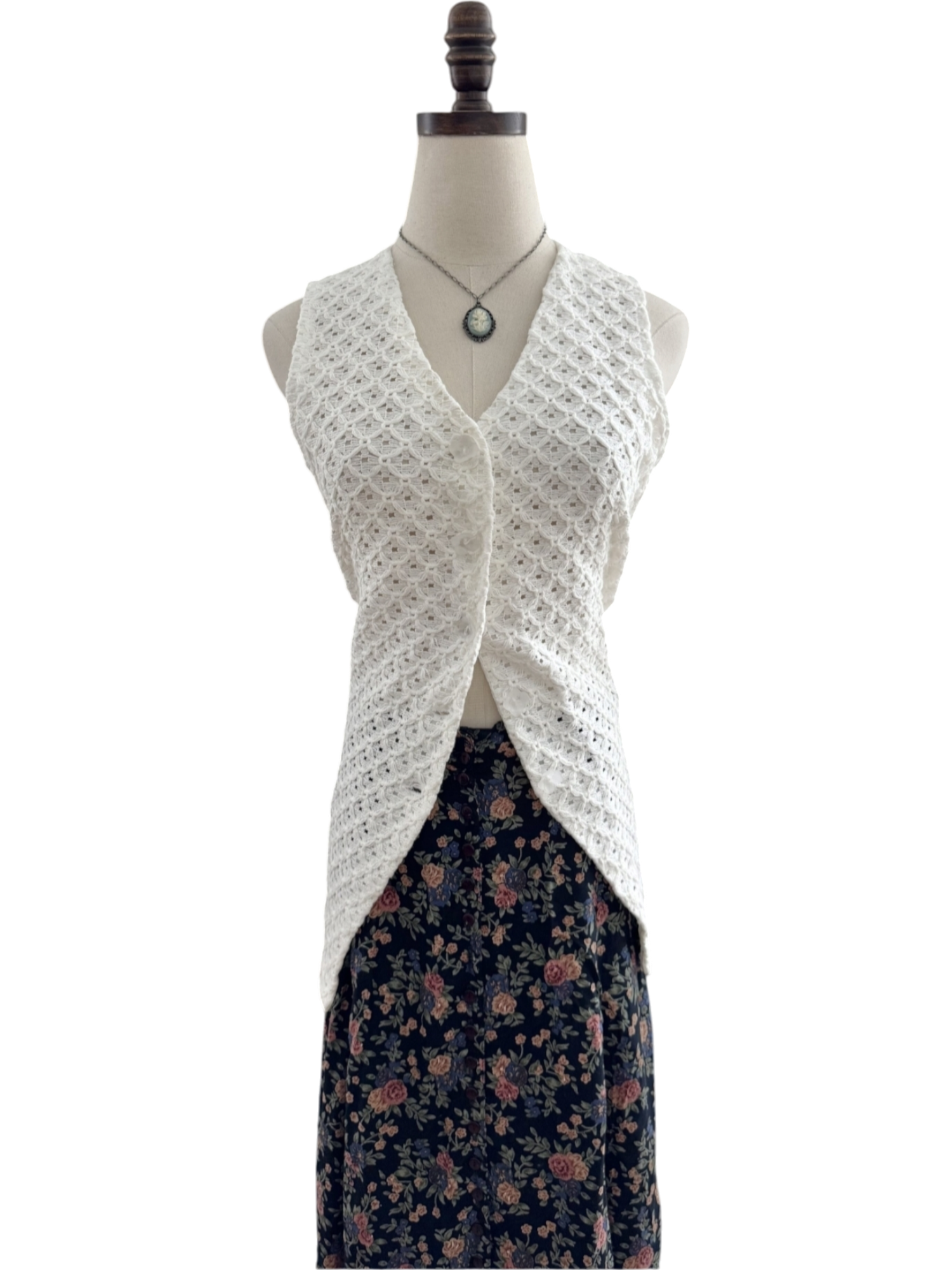 Vintage 90s Tie Back Textured Vest (S)