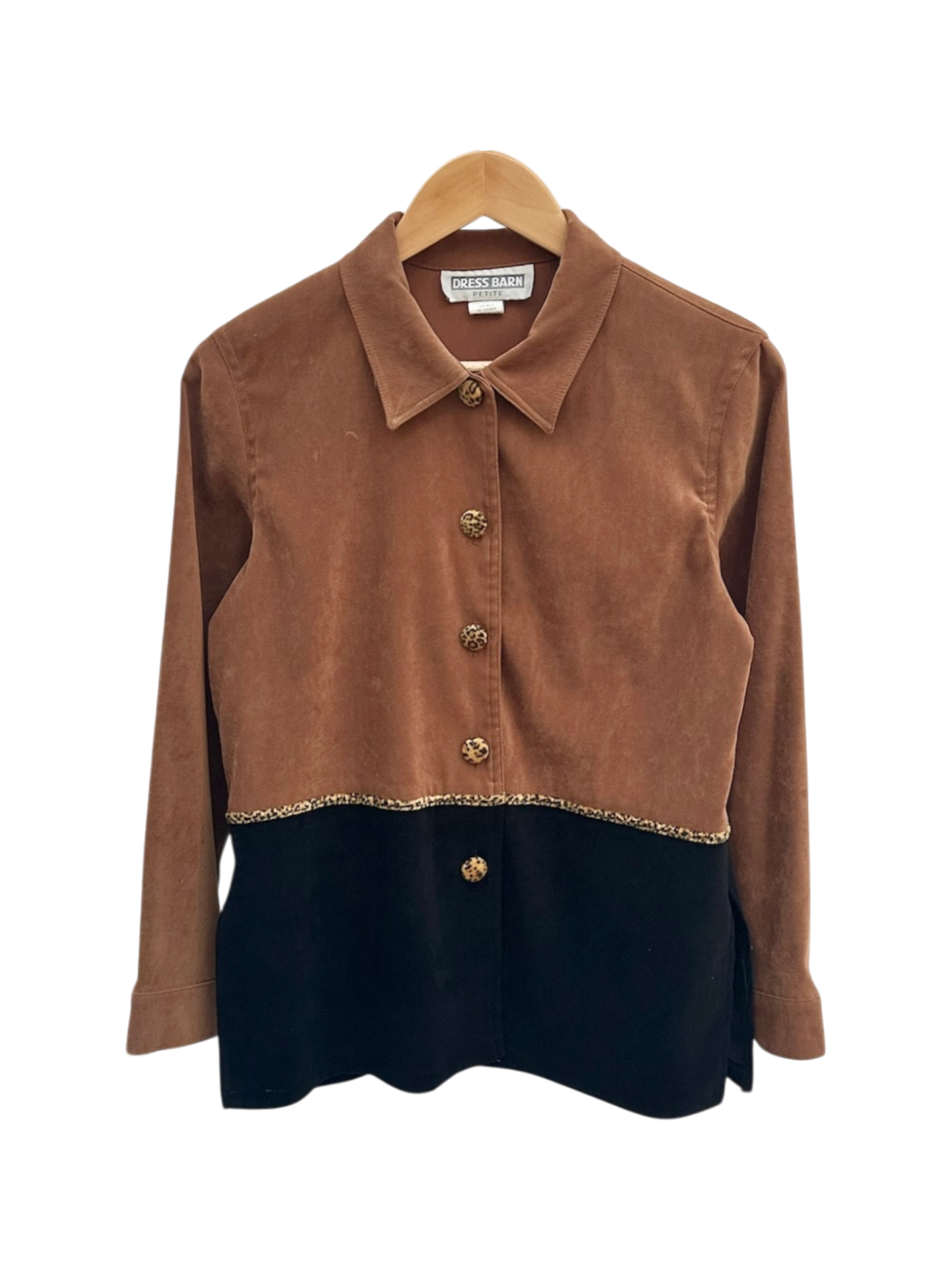 Vintage 90s Cheetah Accent Colorblock Jacket (M)