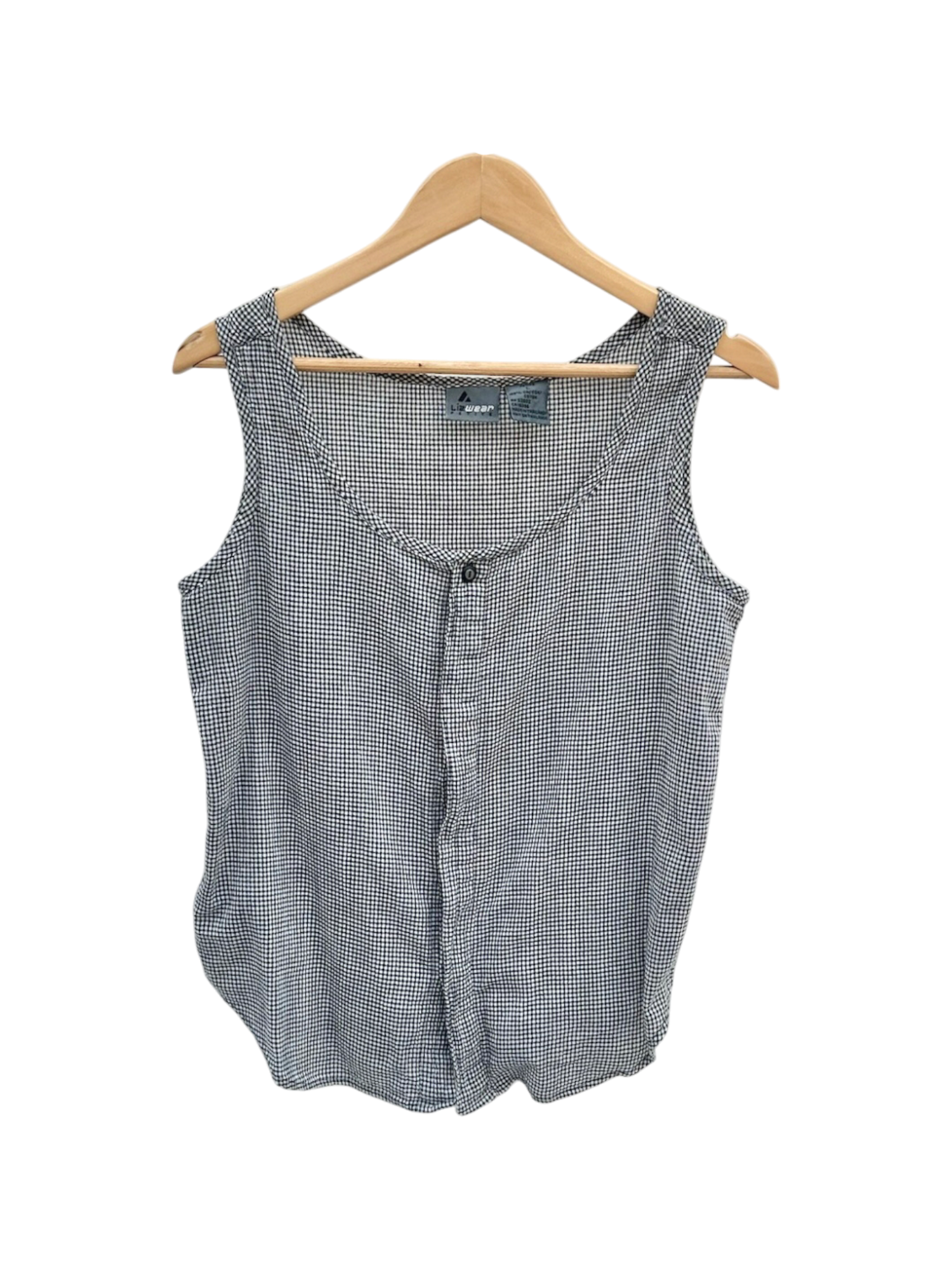 Vintage 90s Retro Plaid Button Up Tank (L)