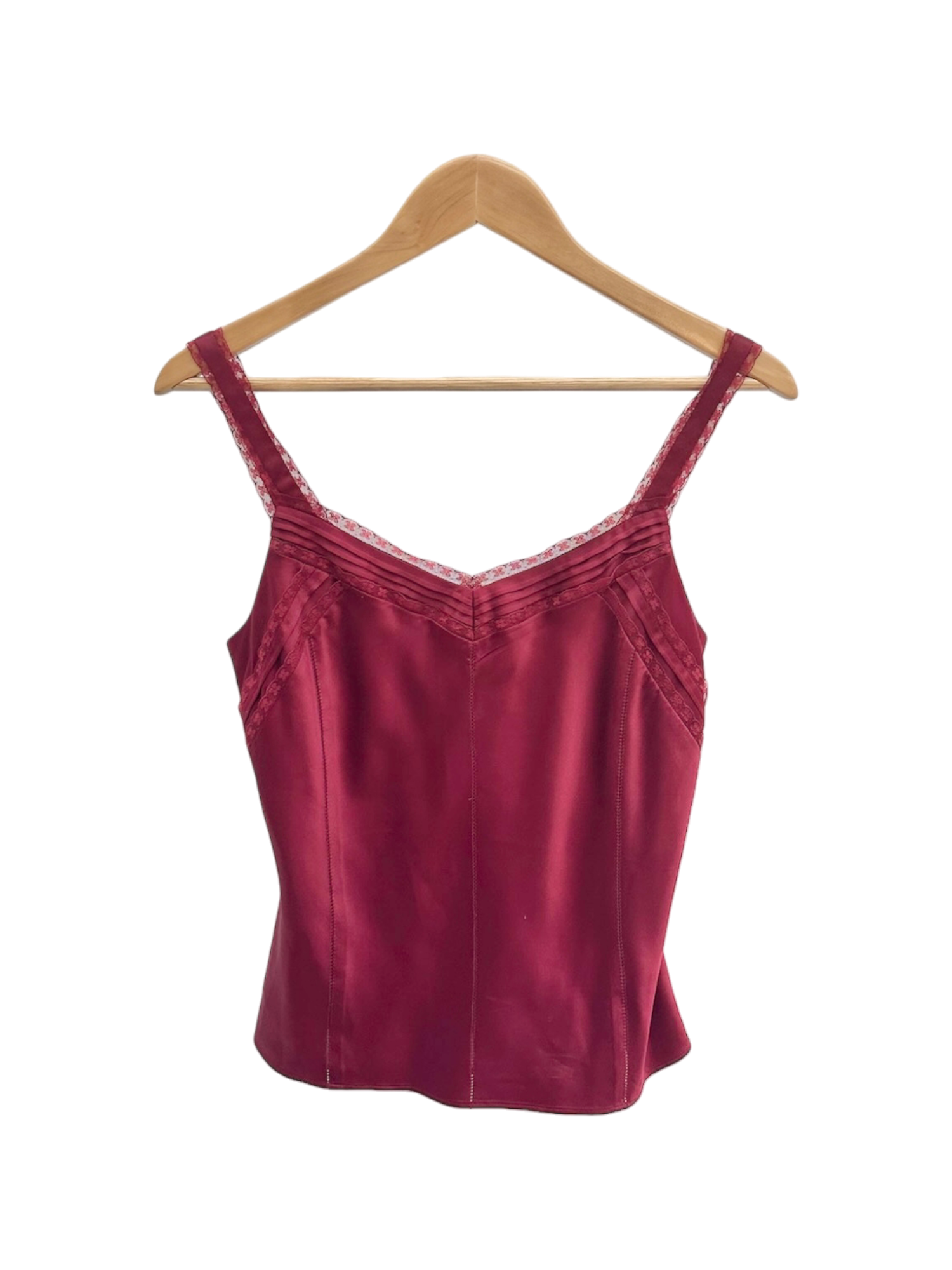 Dainty Silk Cherry Lace Cami (M)