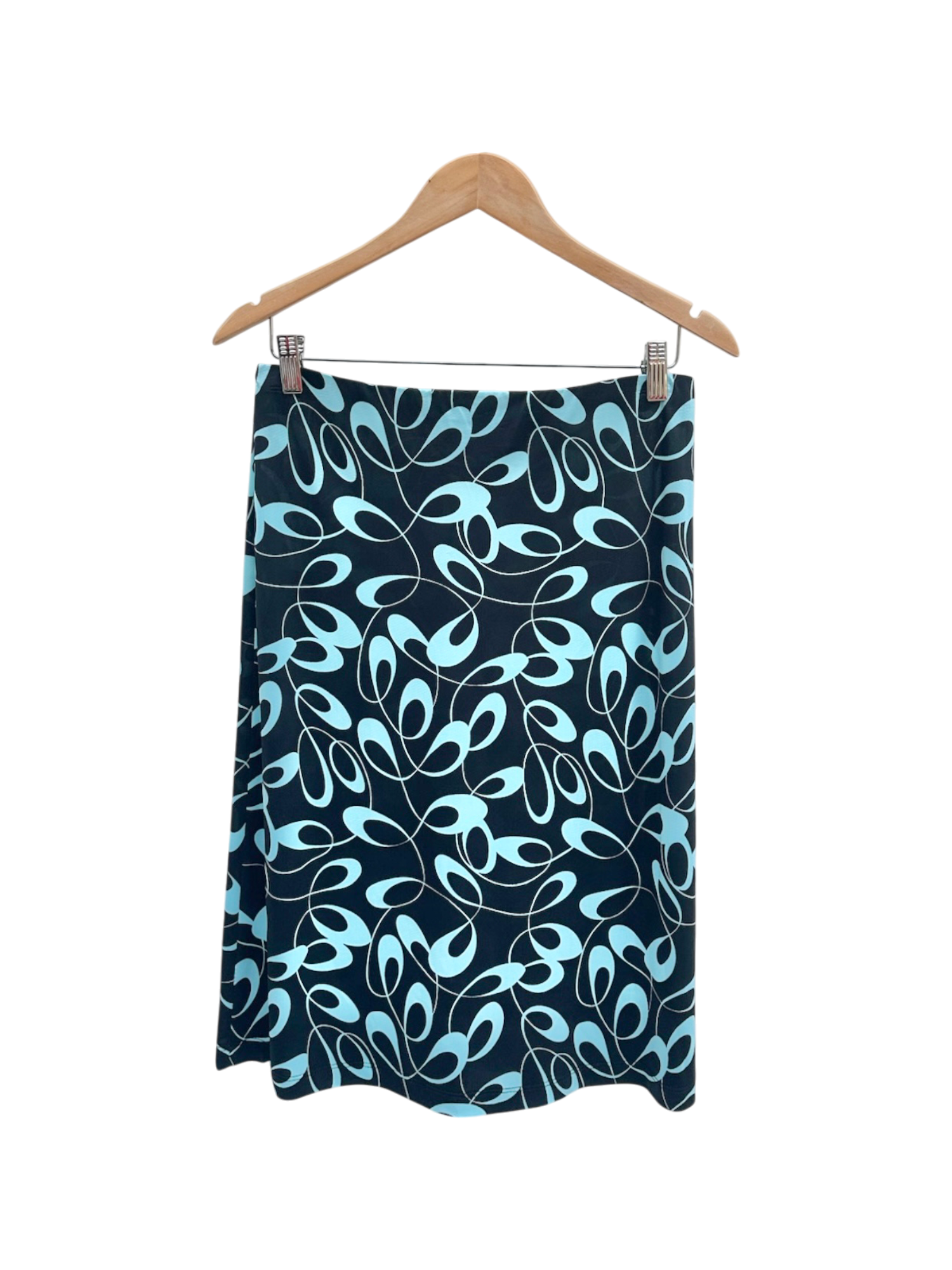 Vintage 90s Retro Groovy Floral Midi Skirt (M)